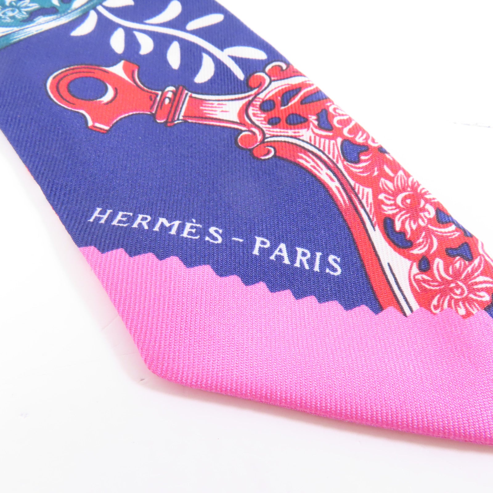 HERMES 絲質Twilly絲巾紫色