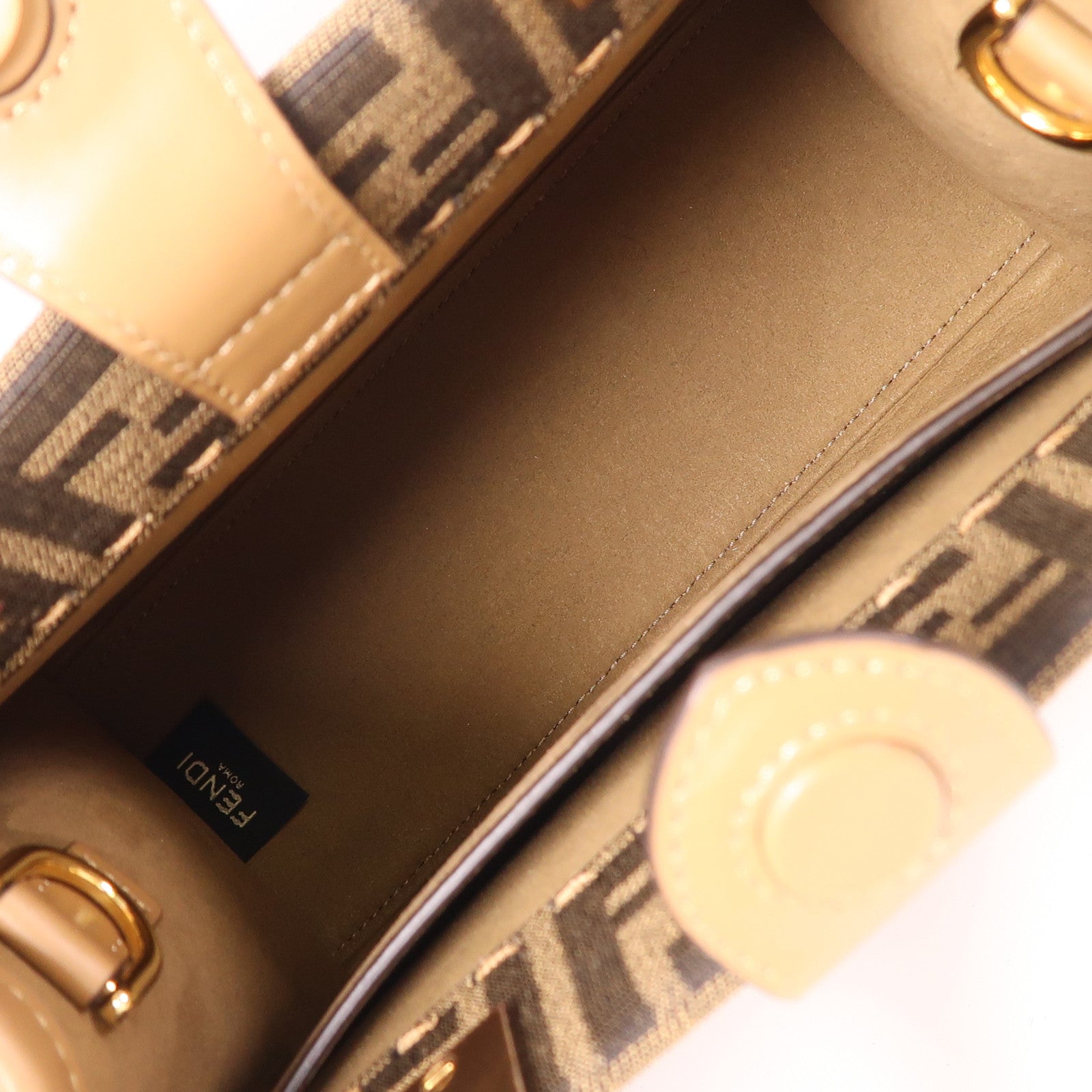 FENDI 帆布Sunshine Small金扣手挽肩背兩用袋