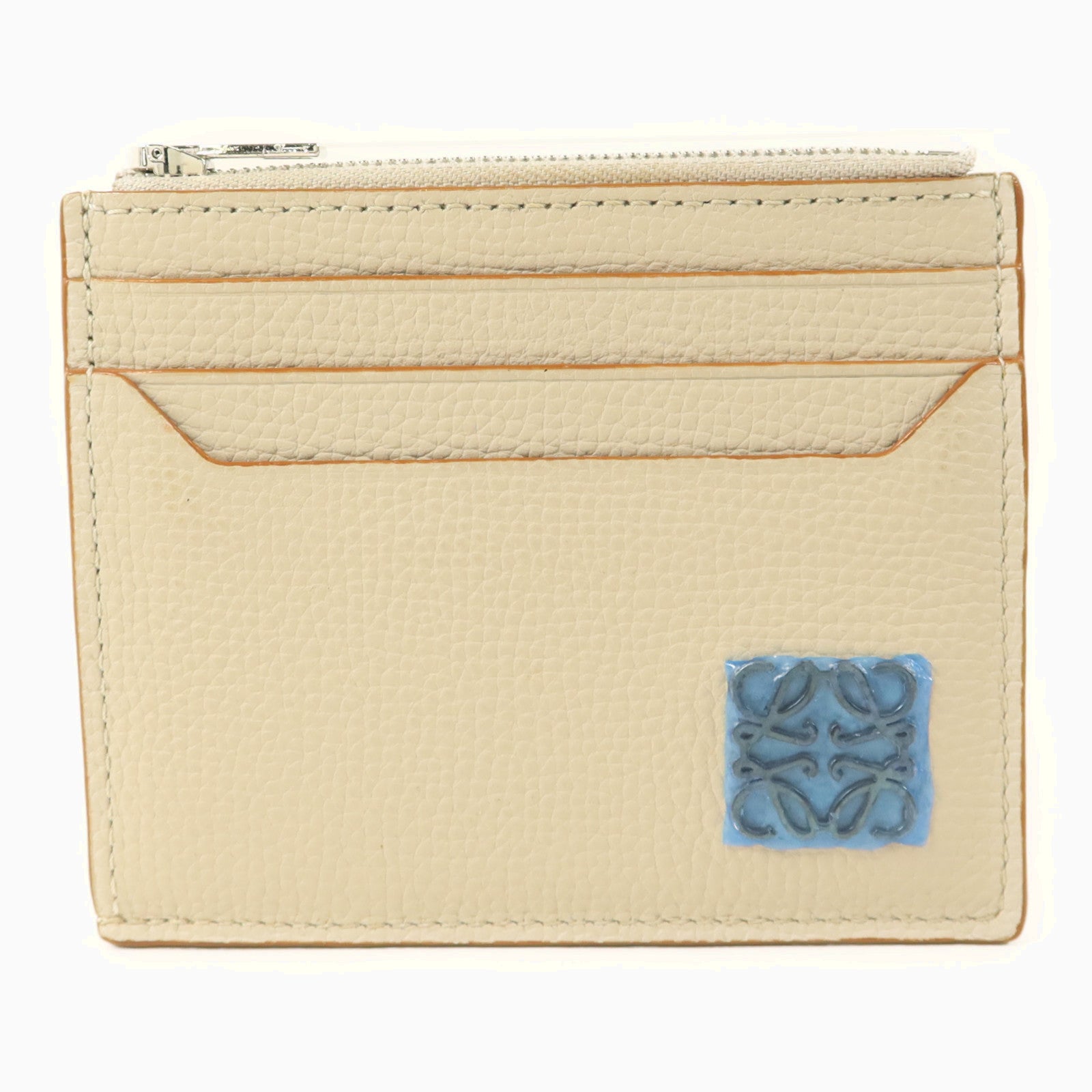 LOEWE 牛皮皮革Anagram Card Holder銀扣卡片套