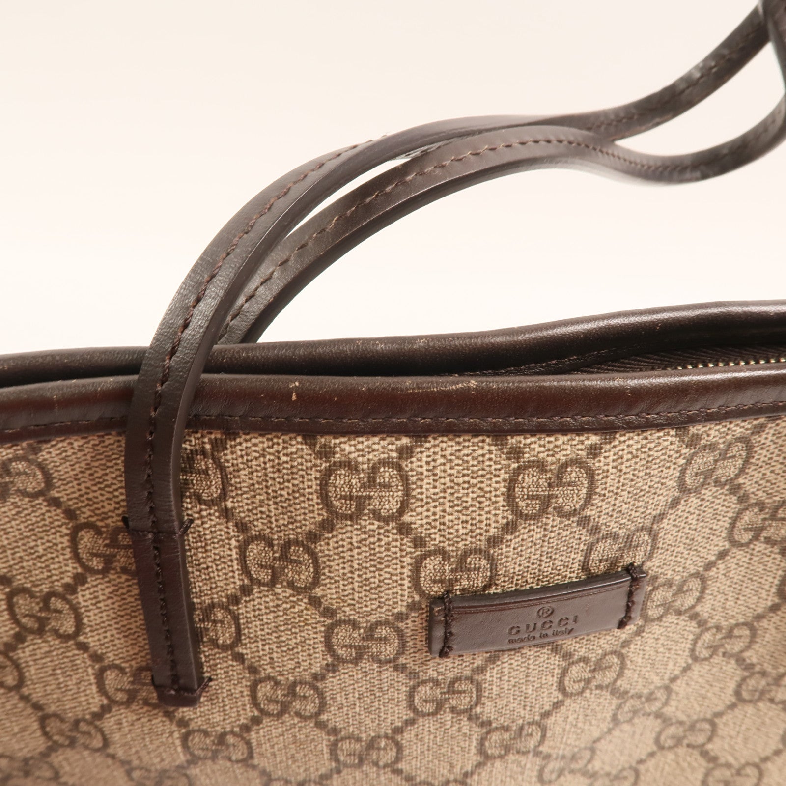 GUCCI 塗層帆布Tote Bag金扣手挽肩背兩用袋