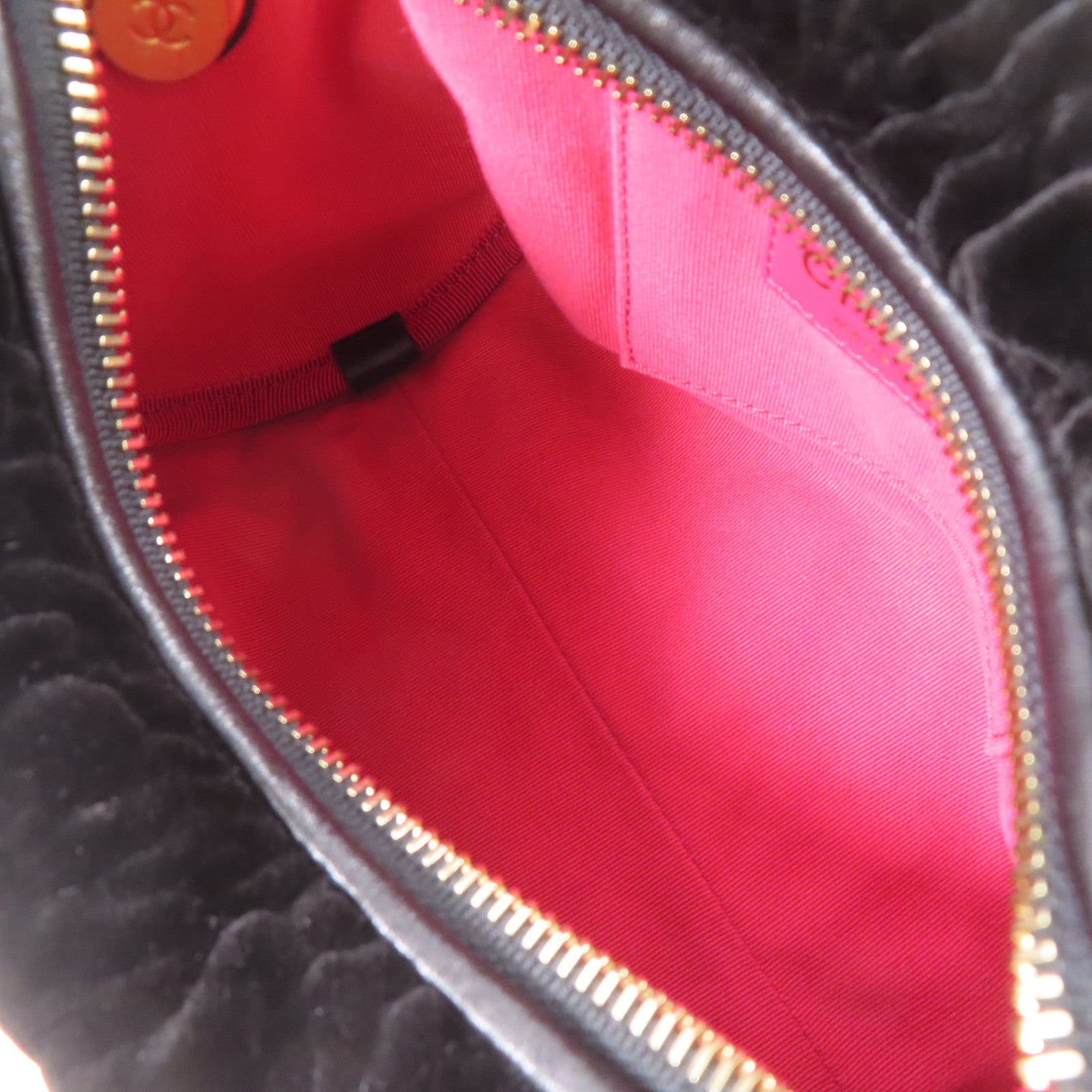 CHANEL Velvet 2Way Shoulder Bag金扣鏈帶手挽肩背兩用袋黑色