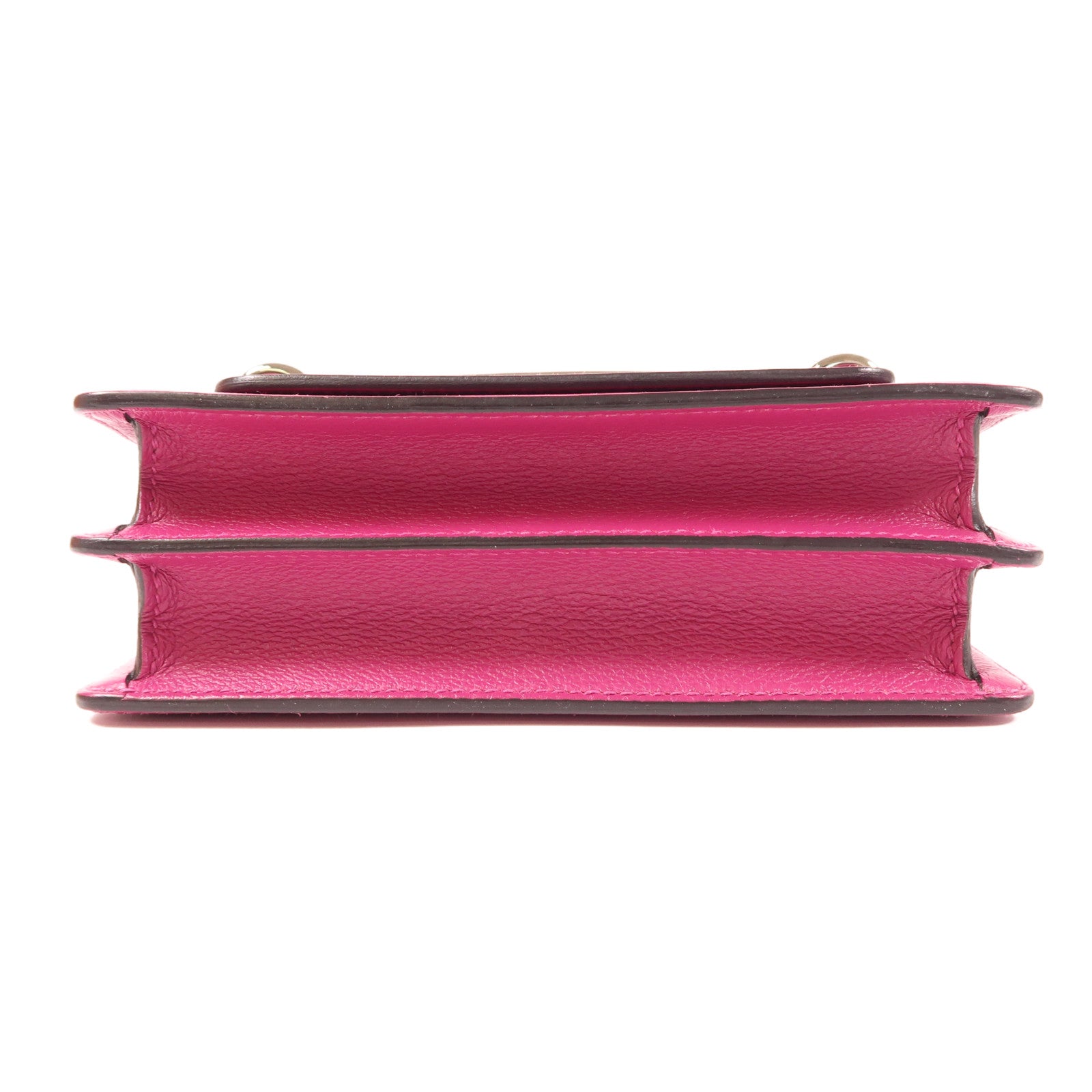 HERMES Evercolor皮革Roulis Mini銀扣肩背袋Rose Pourpre
