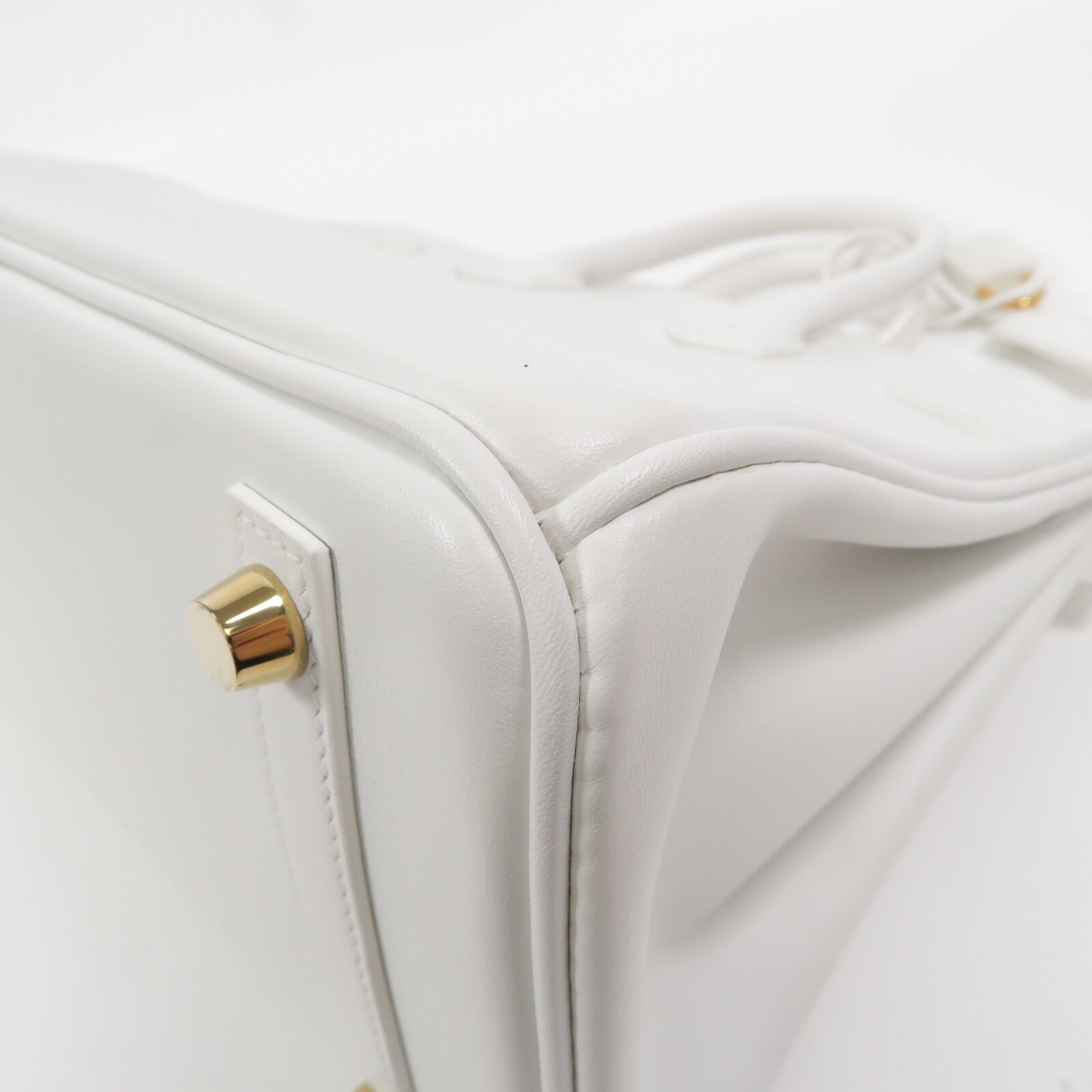 HERMES Swift皮革Birkin 25手挽袋New White