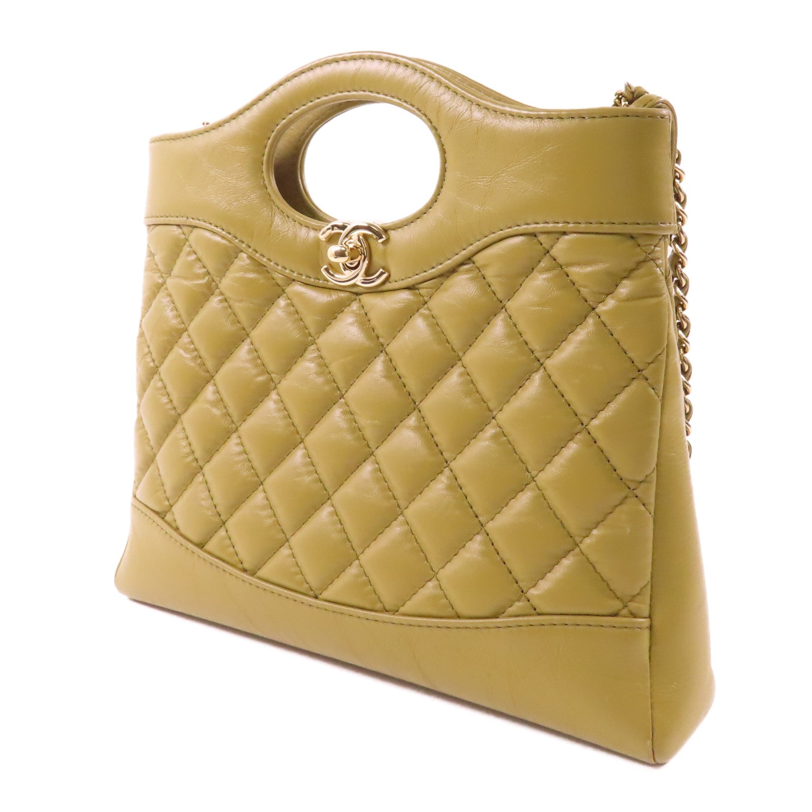 CHANEL 牛皮皮革C31 Small金扣鏈帶肩背袋