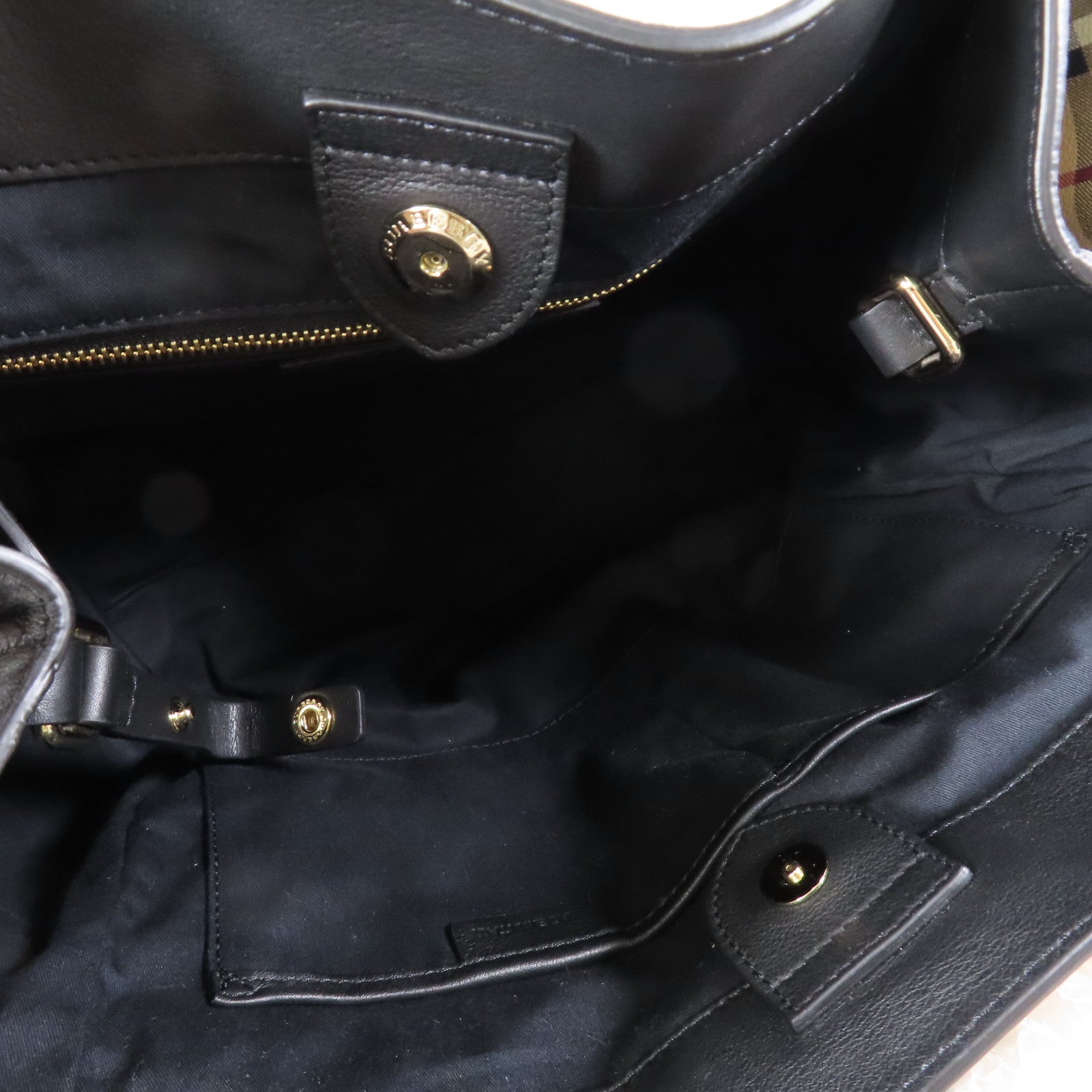 BURBERRY 牛皮皮革Small Canterbury Tote金扣肩背袋/手挽袋黑色
