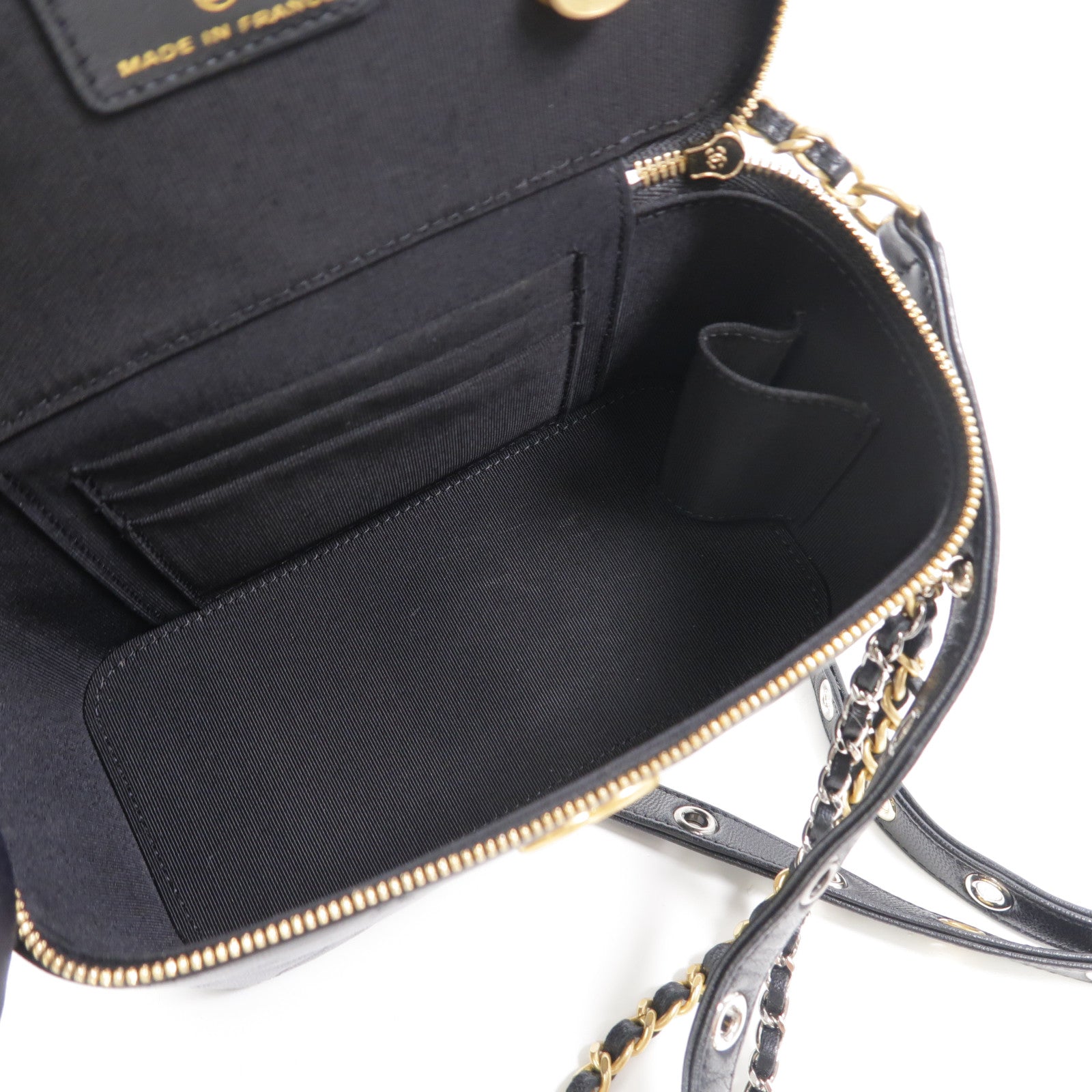 CHANEL 羊皮皮革Vanity Case鏈帶肩背袋