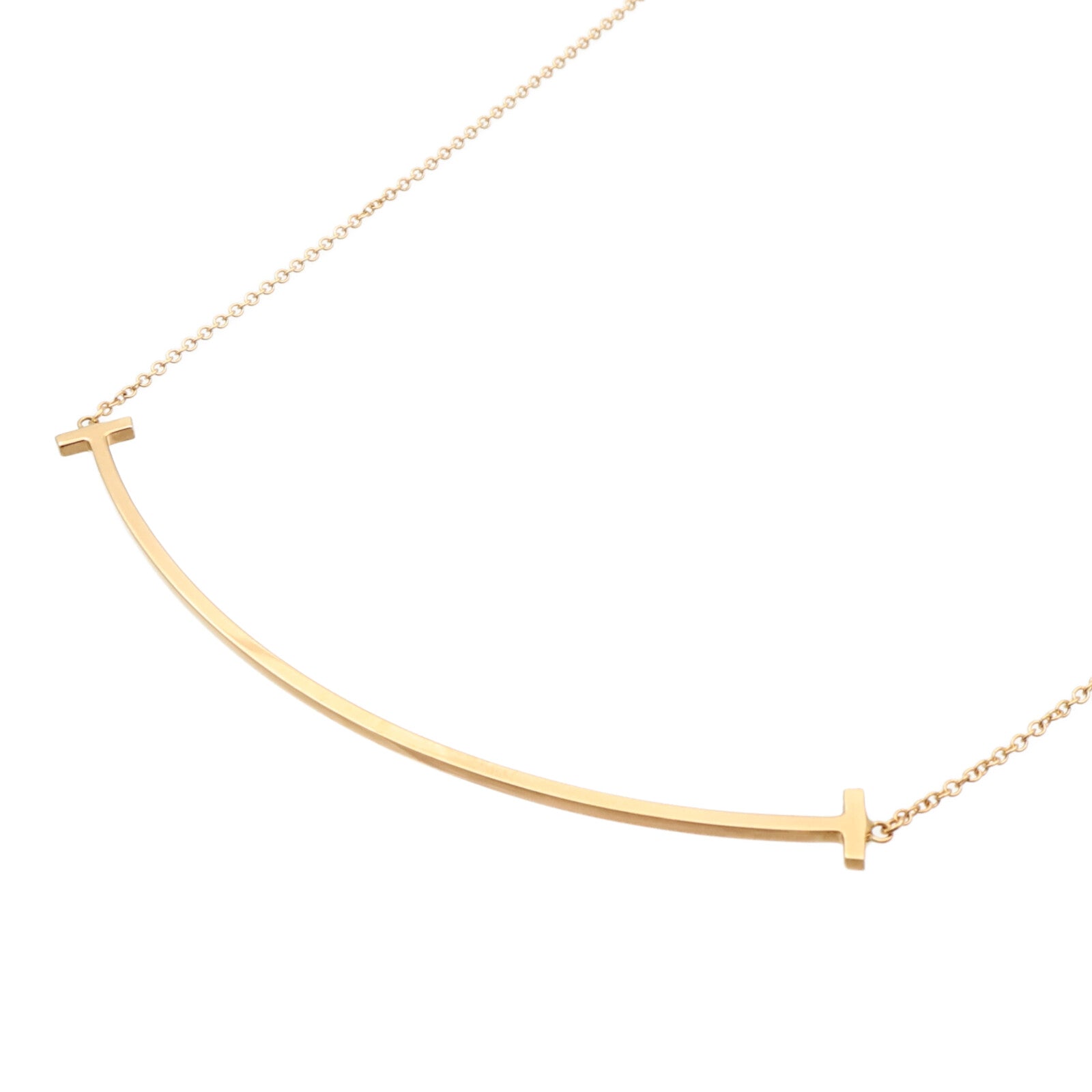 TIFFANY＆CO 18K玫瑰金T-Smile Necklace項鏈