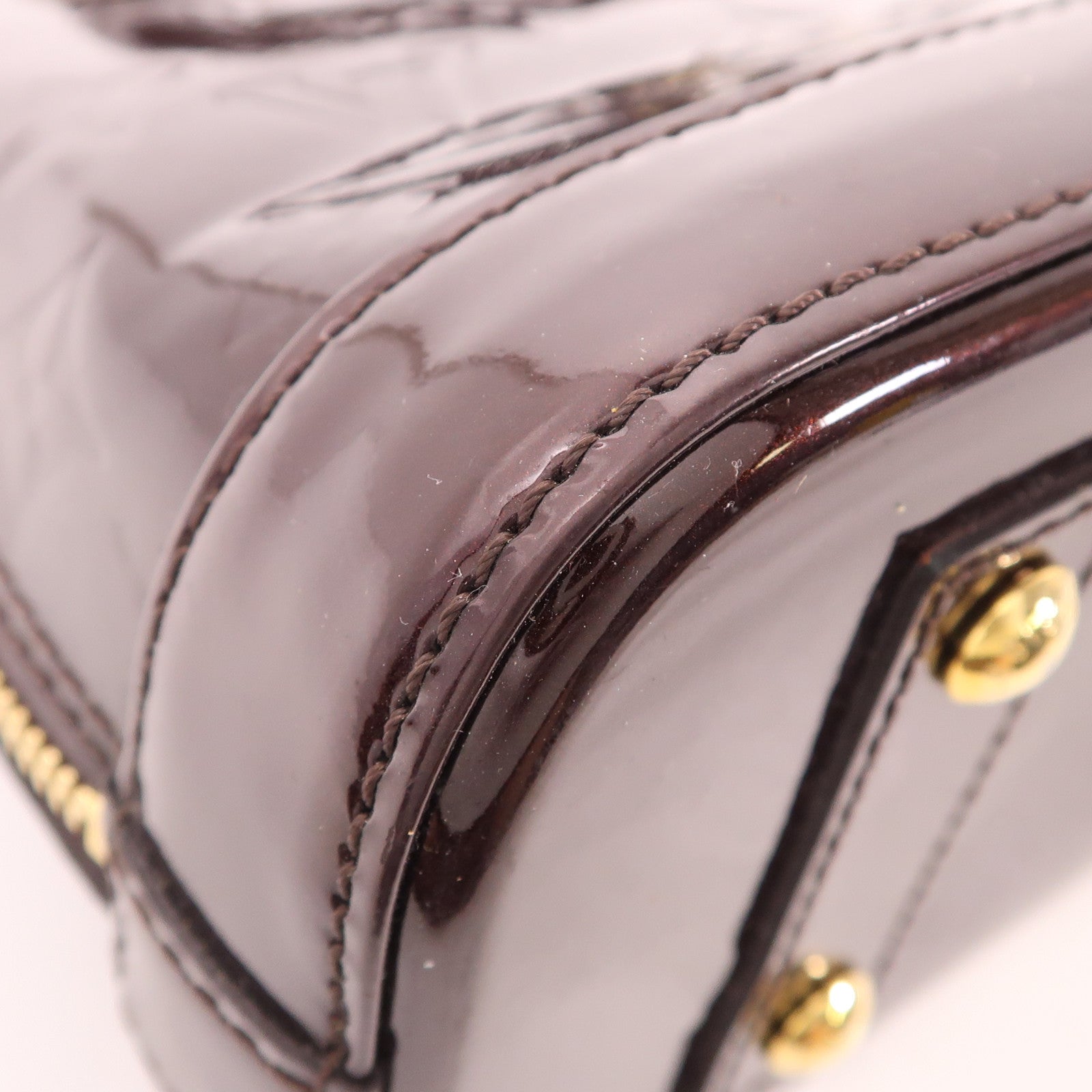 LOUIS VUITTON LV GHW Alma BB 2 Way Shoulder Handbag M91678 Vernis Burgundy