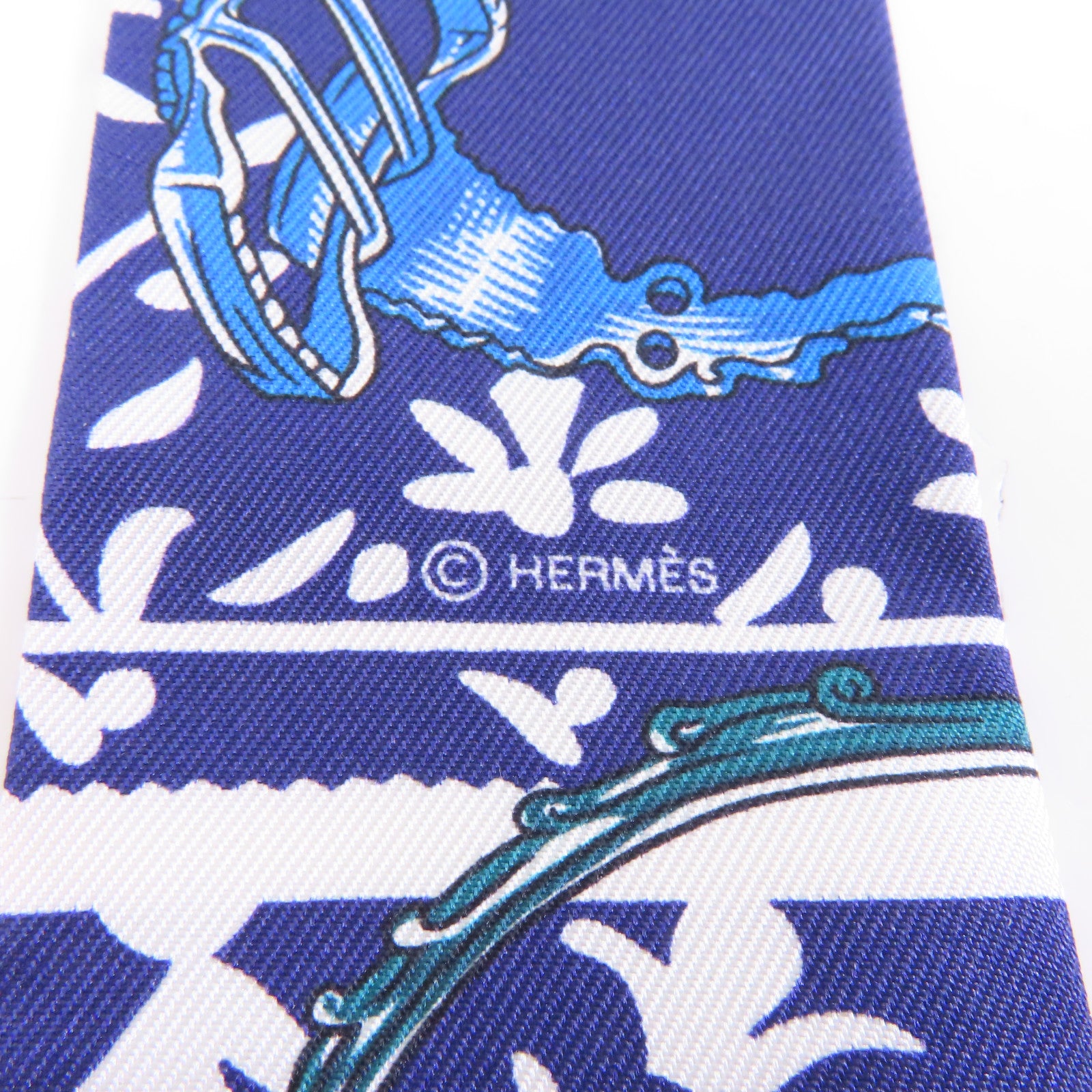 HERMES 絲質Twilly絲巾紫色