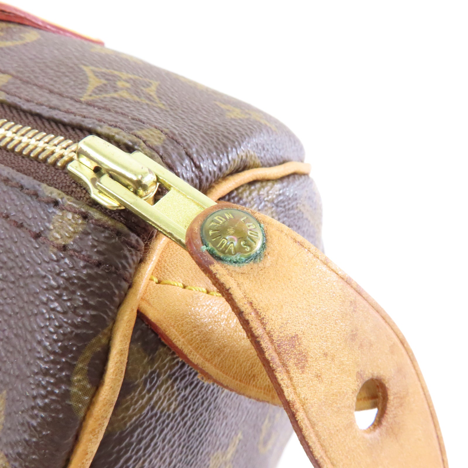 LOUIS VUITTON Monogram Speedy 30金扣手挽袋啡色