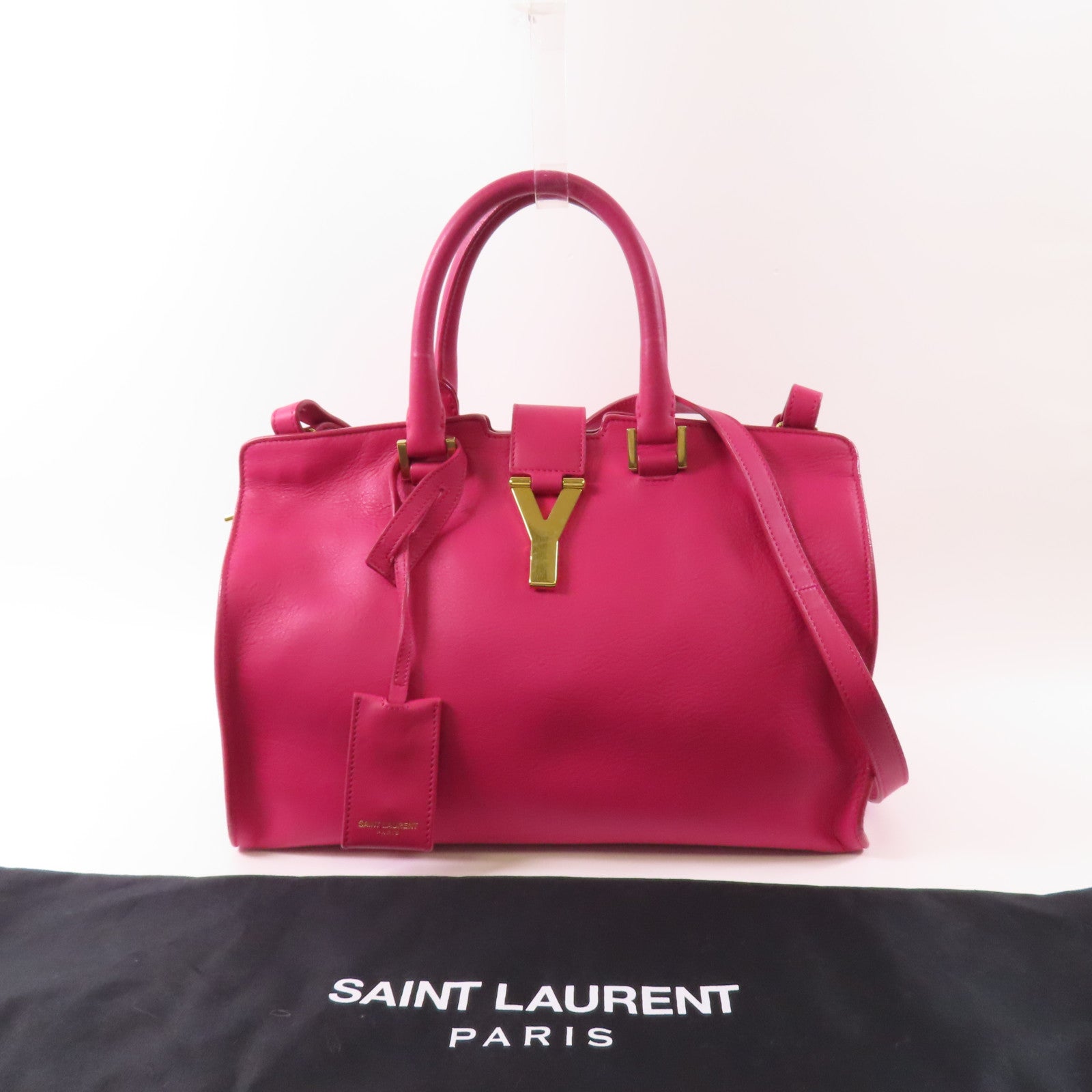 SAINT LAURENT 【激減優惠】牛皮皮革Y Cabas金扣手挽肩背兩用袋