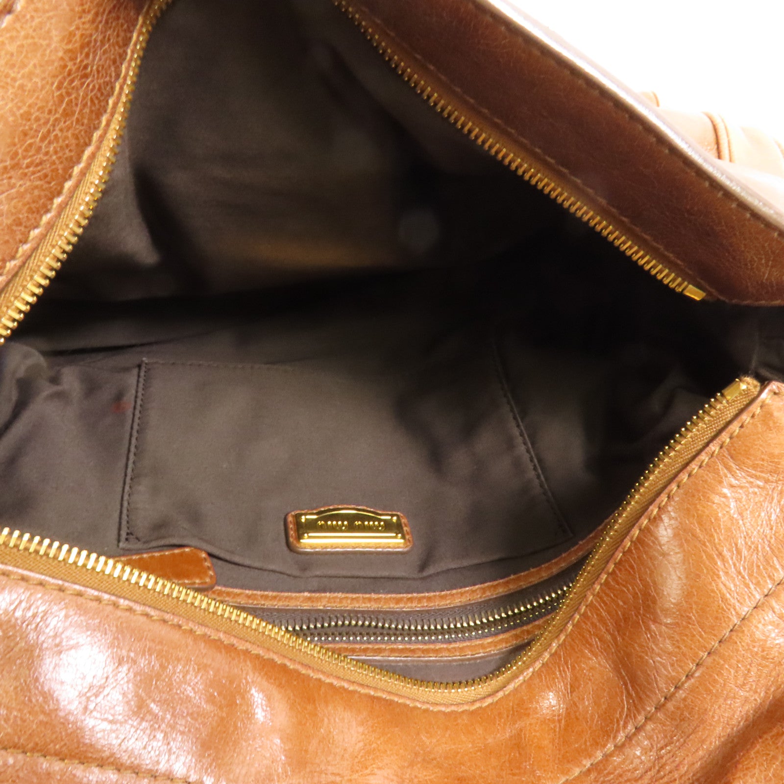 Miu Miu 牛皮皮革2 Way Shoulder金扣手挽肩背兩用袋