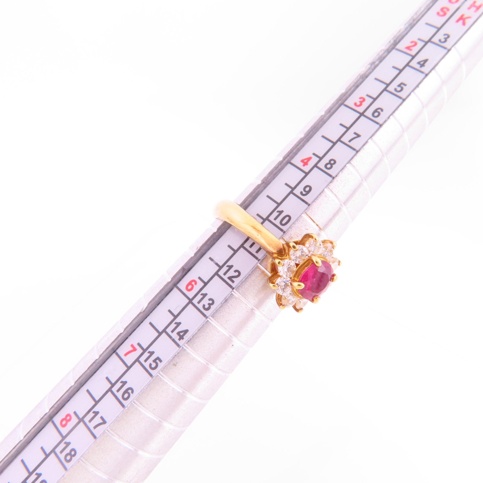 JEWELRY 【激減優惠】18K黃金/紅寶石/鑽石Ruby Diamond Ring戒指US#5