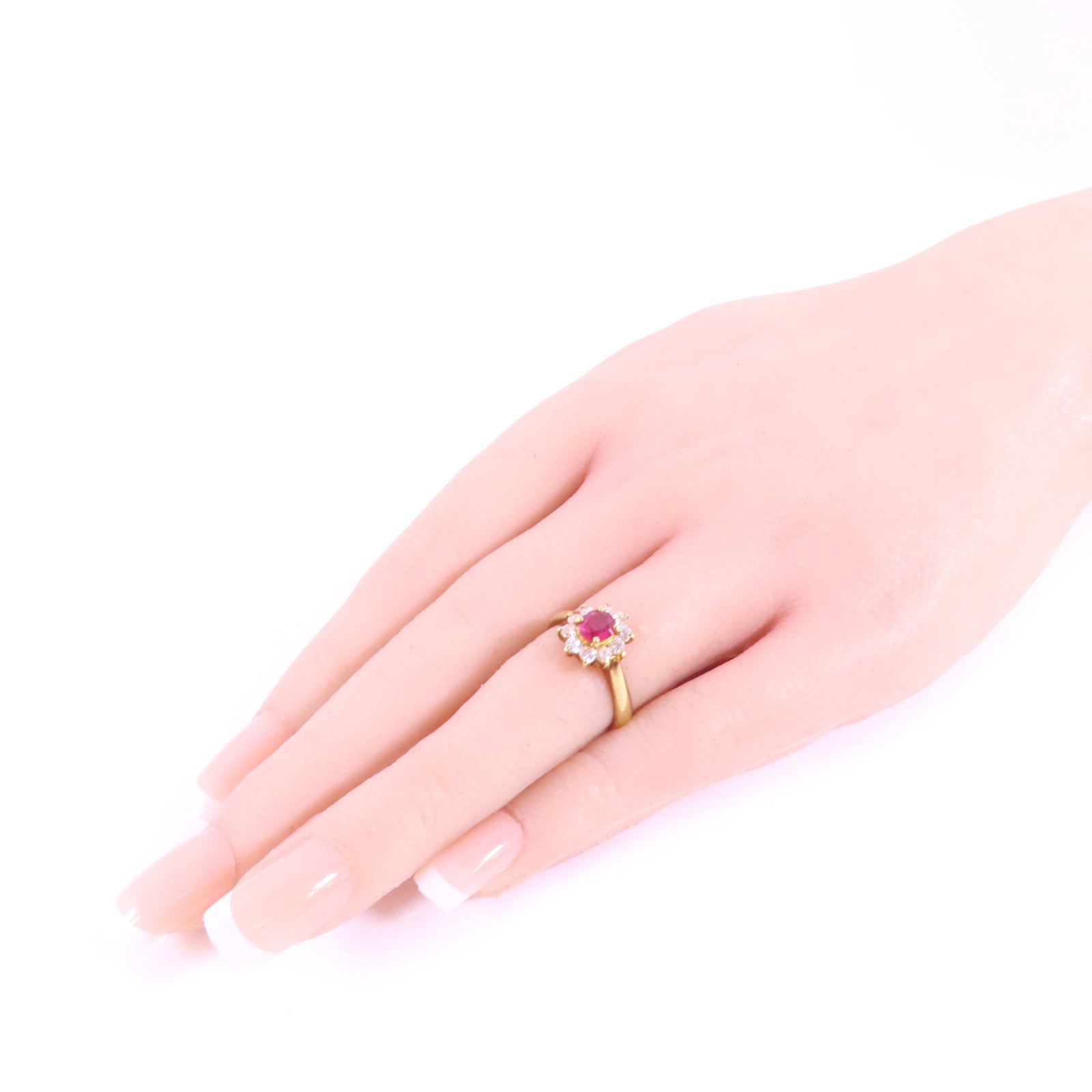 JEWELRY 【激減優惠】18K黃金/紅寶石/鑽石Ruby Diamond Ring戒指US#5