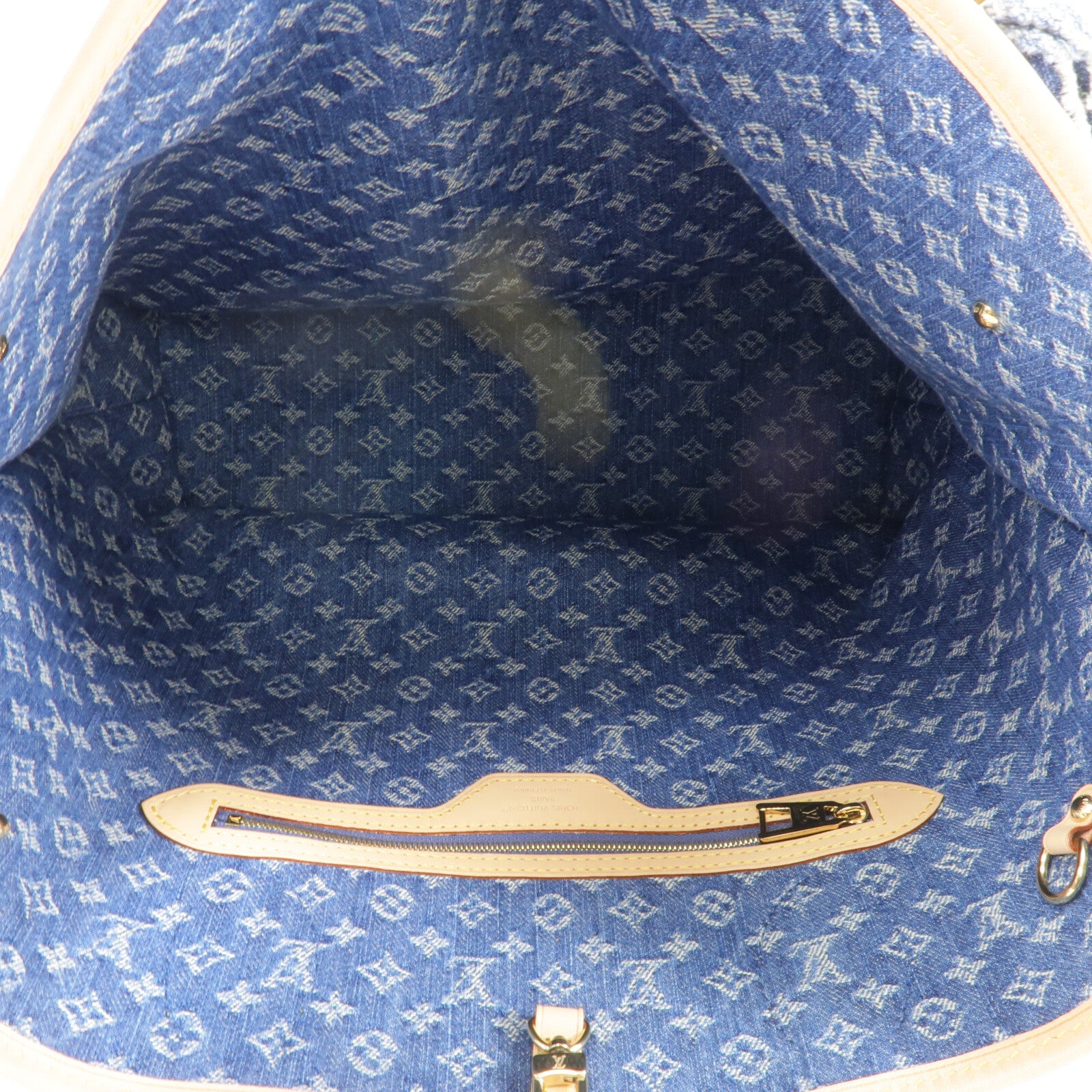 LOUIS VUITTON 牛仔布Neverfull MM手挽袋