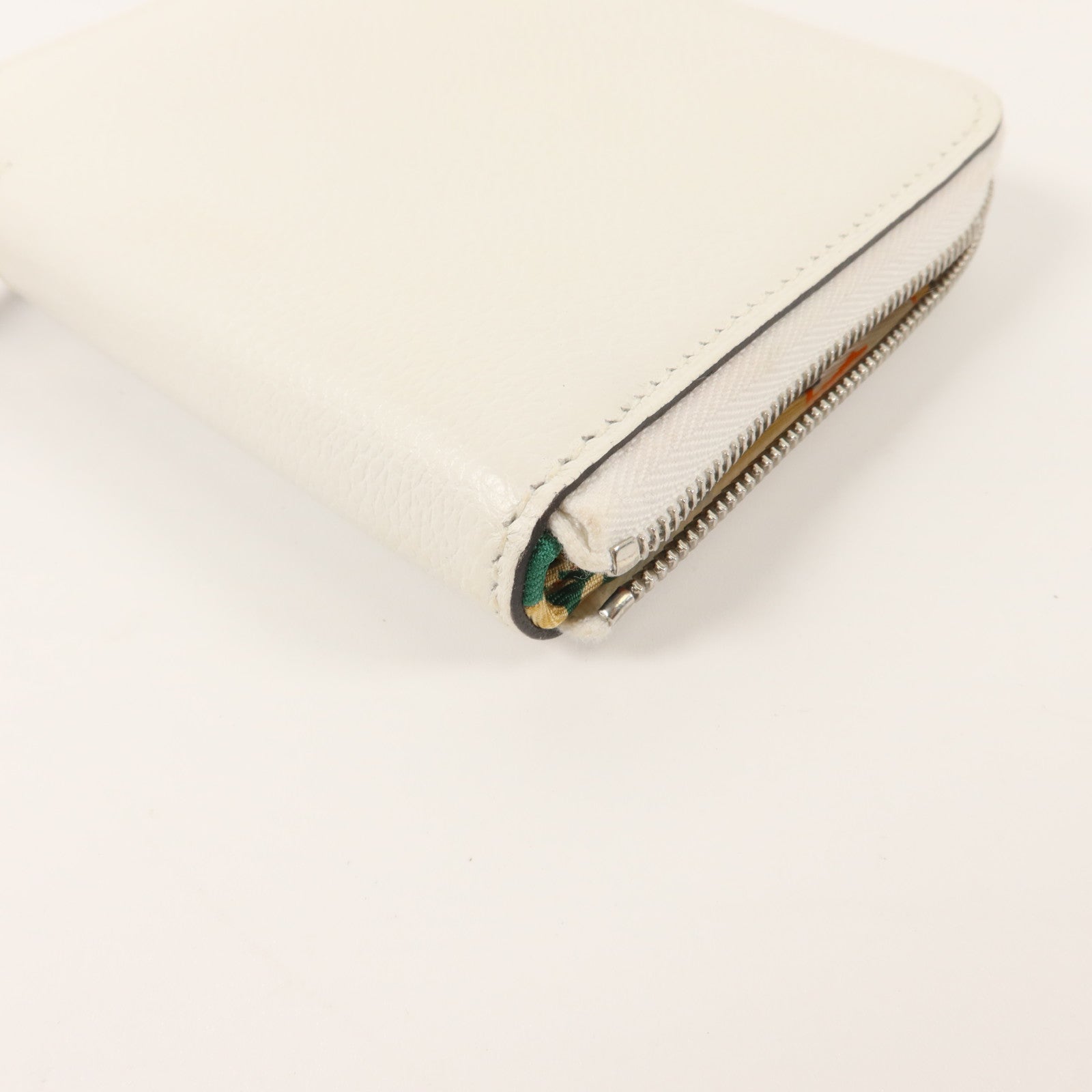 HERMES Evercolor皮革Silk In Compact Wallet錢包Blanc