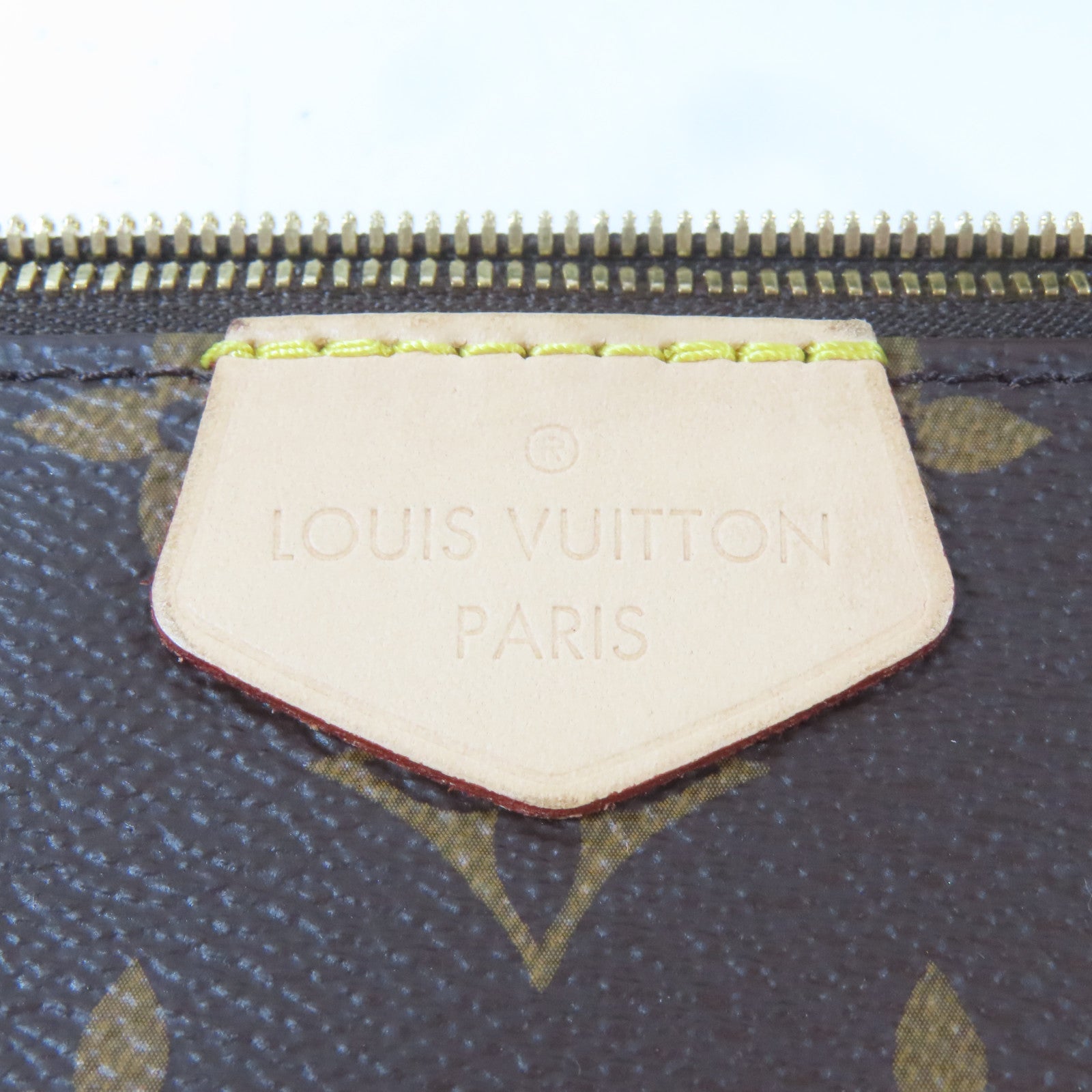 LOUIS VUITTON Monogram Multi Pochette Accessories金扣肩背袋綠色/啡色