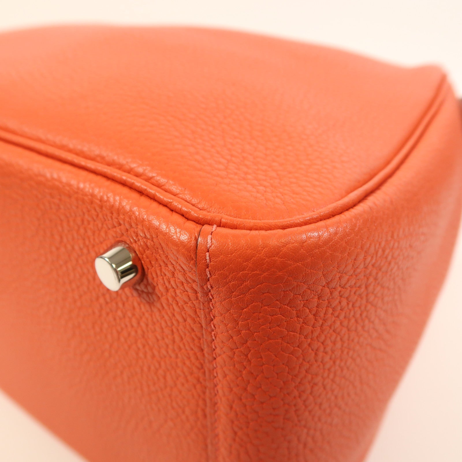 HERMES Clemence皮革Lindy 30銀扣手挽肩背兩用袋Rouge Pivoine