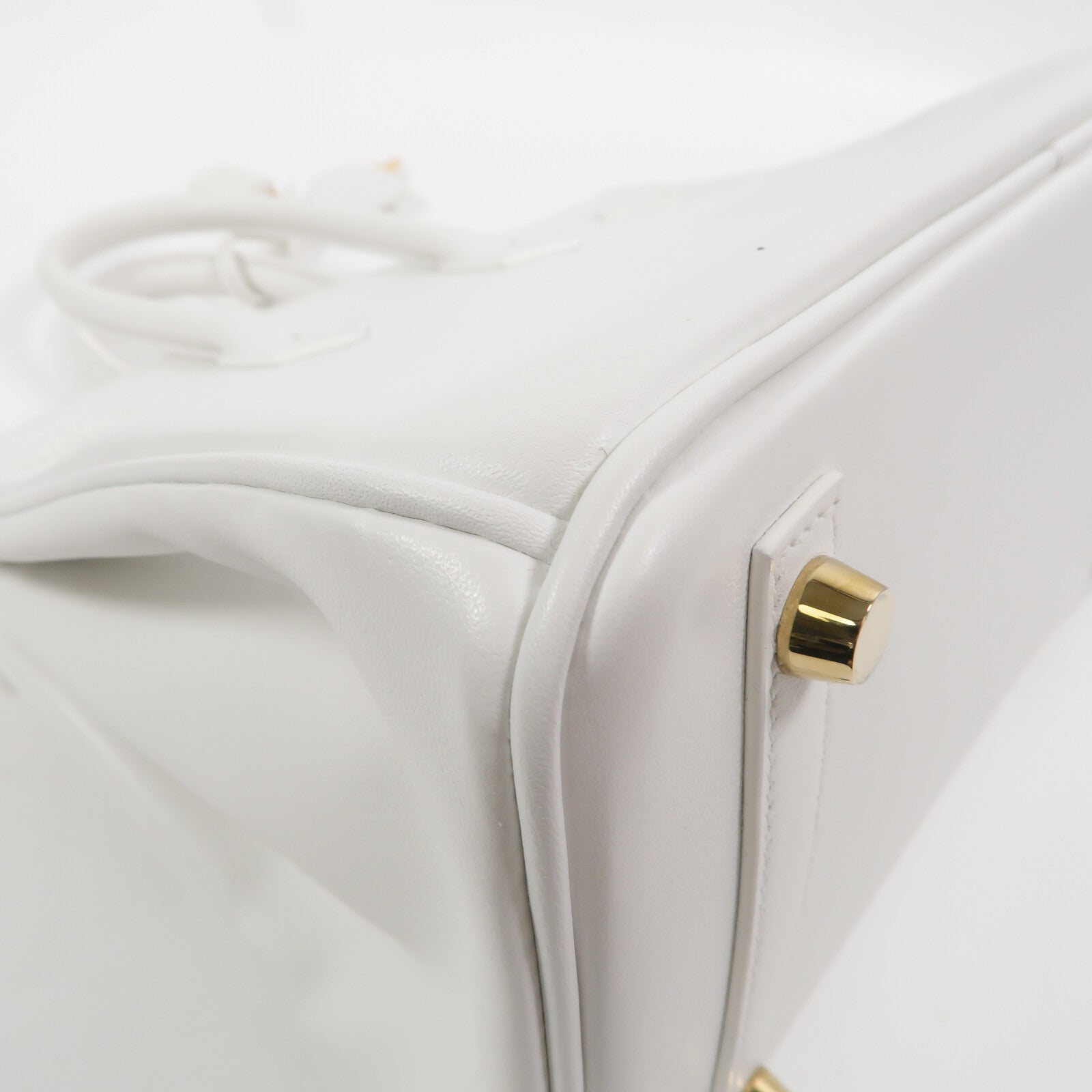 HERMES Swift皮革Birkin 25手挽袋New White