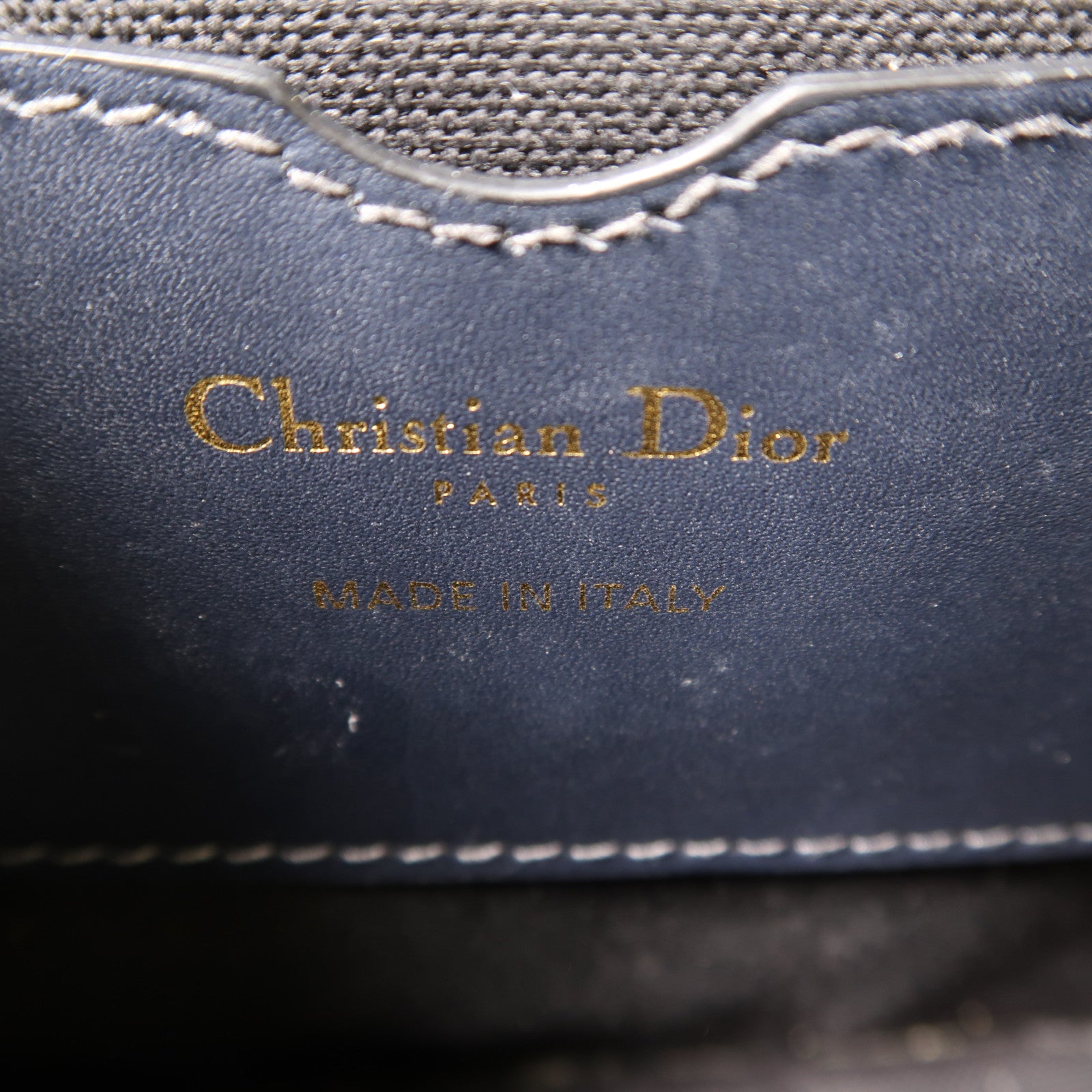 Dior 帆布Bobby金扣肩背袋深藍色/米色