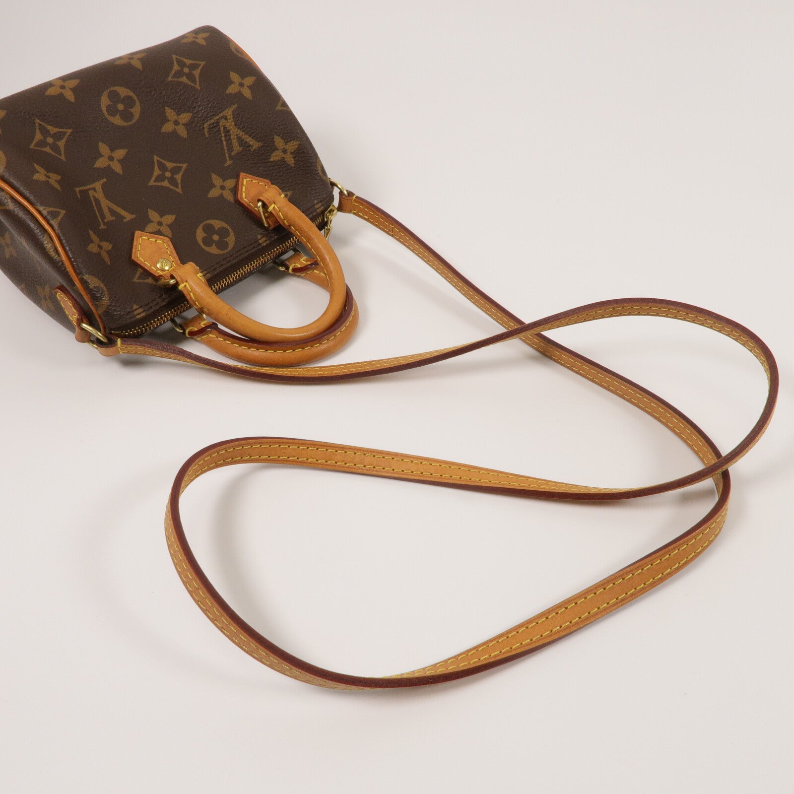 LOUIS VUITTON Monogram Nano Speedy手挽肩背兩用袋