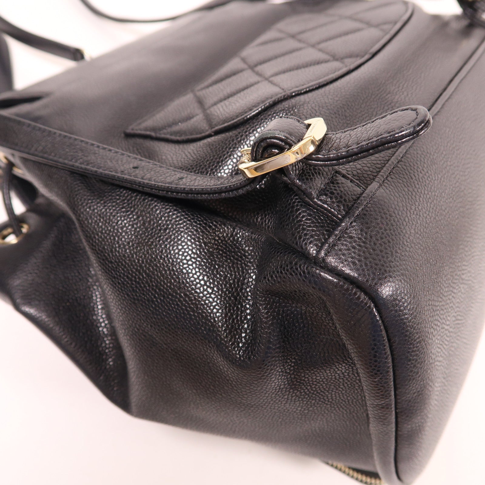 CHANEL 牛皮皮革Backpack金扣背包