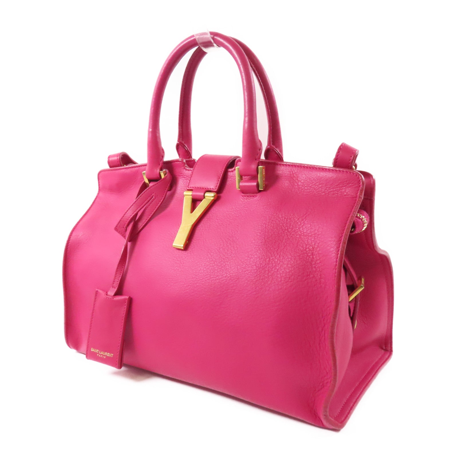 SAINT LAURENT 【激減優惠】牛皮皮革Y Cabas金扣手挽肩背兩用袋