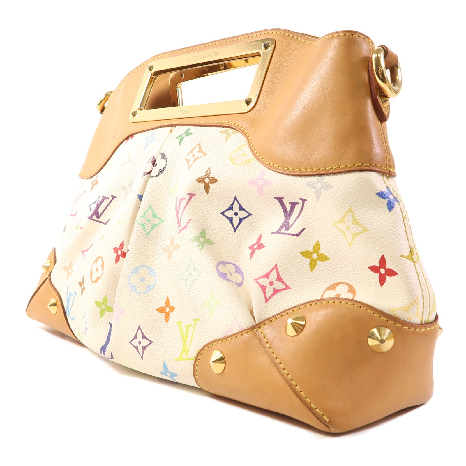 LOUIS VUITTON LV GHW Judy MM 2 Way Bag M40255 Monogram Multicolore White