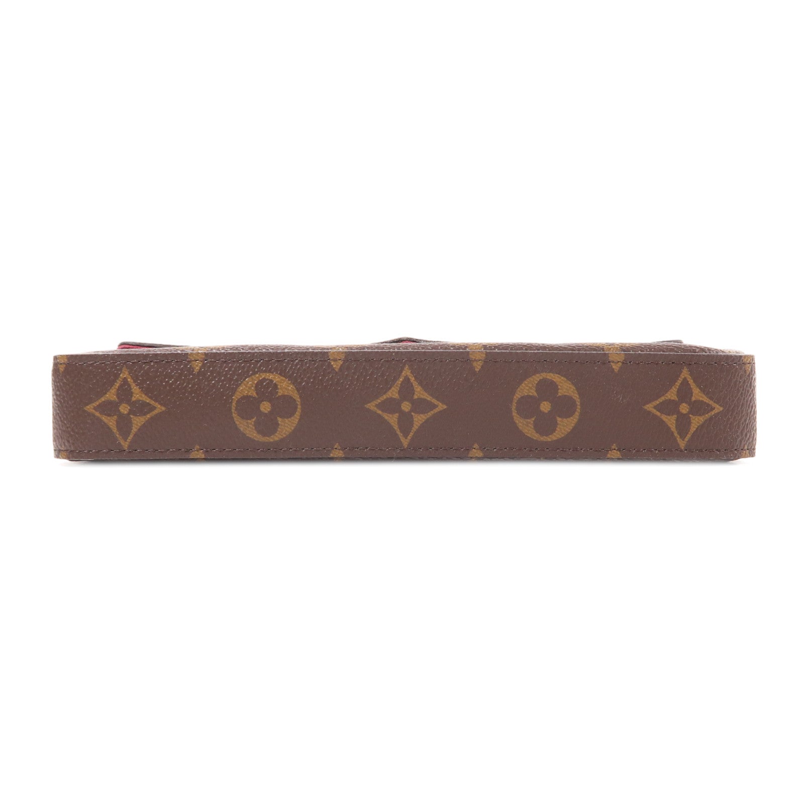 LOUIS VUITTON Monogram Pochette Felicie金扣鏈帶肩背袋棕色