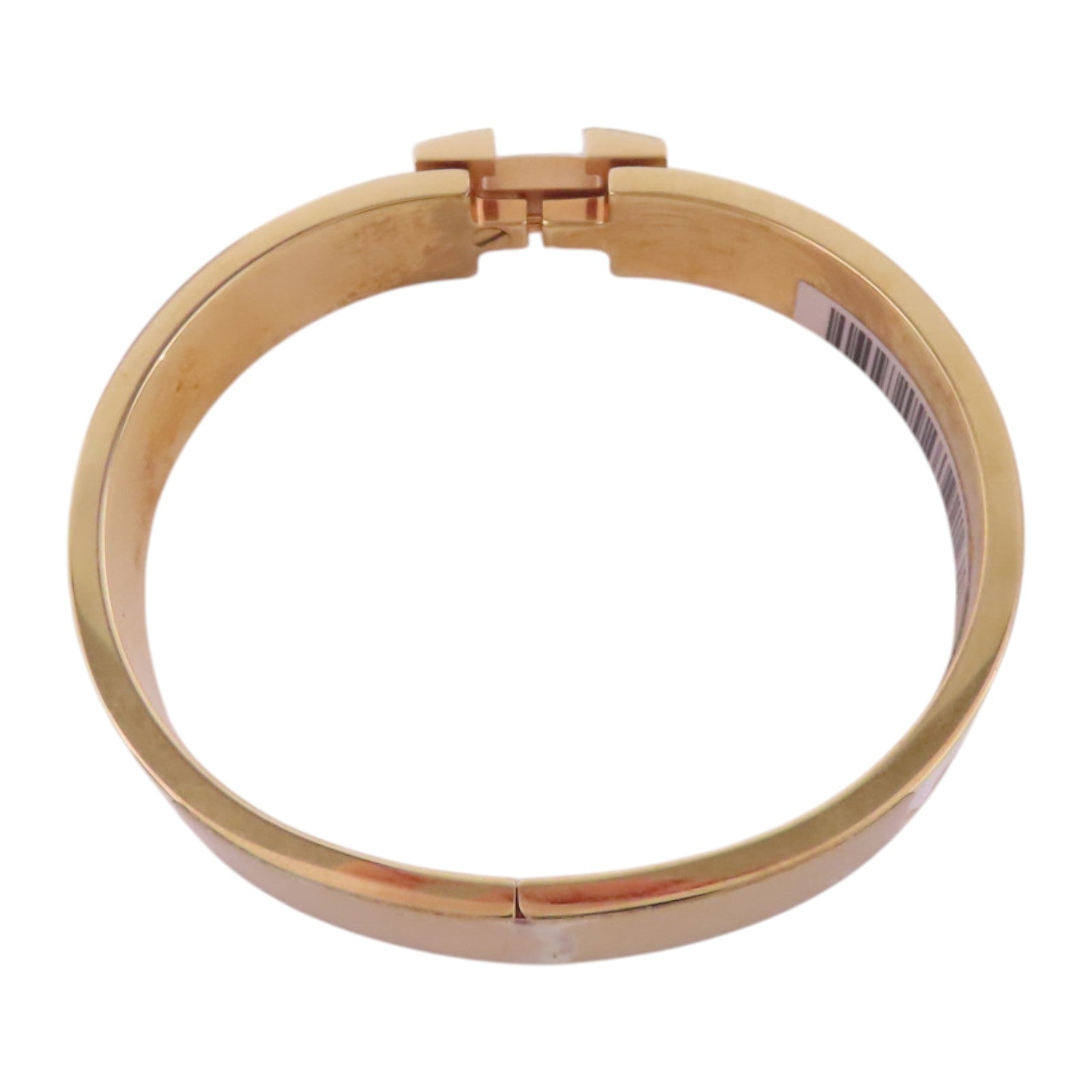 HERMES SHW Clic H Bracelet Bangle Metal Enamel White