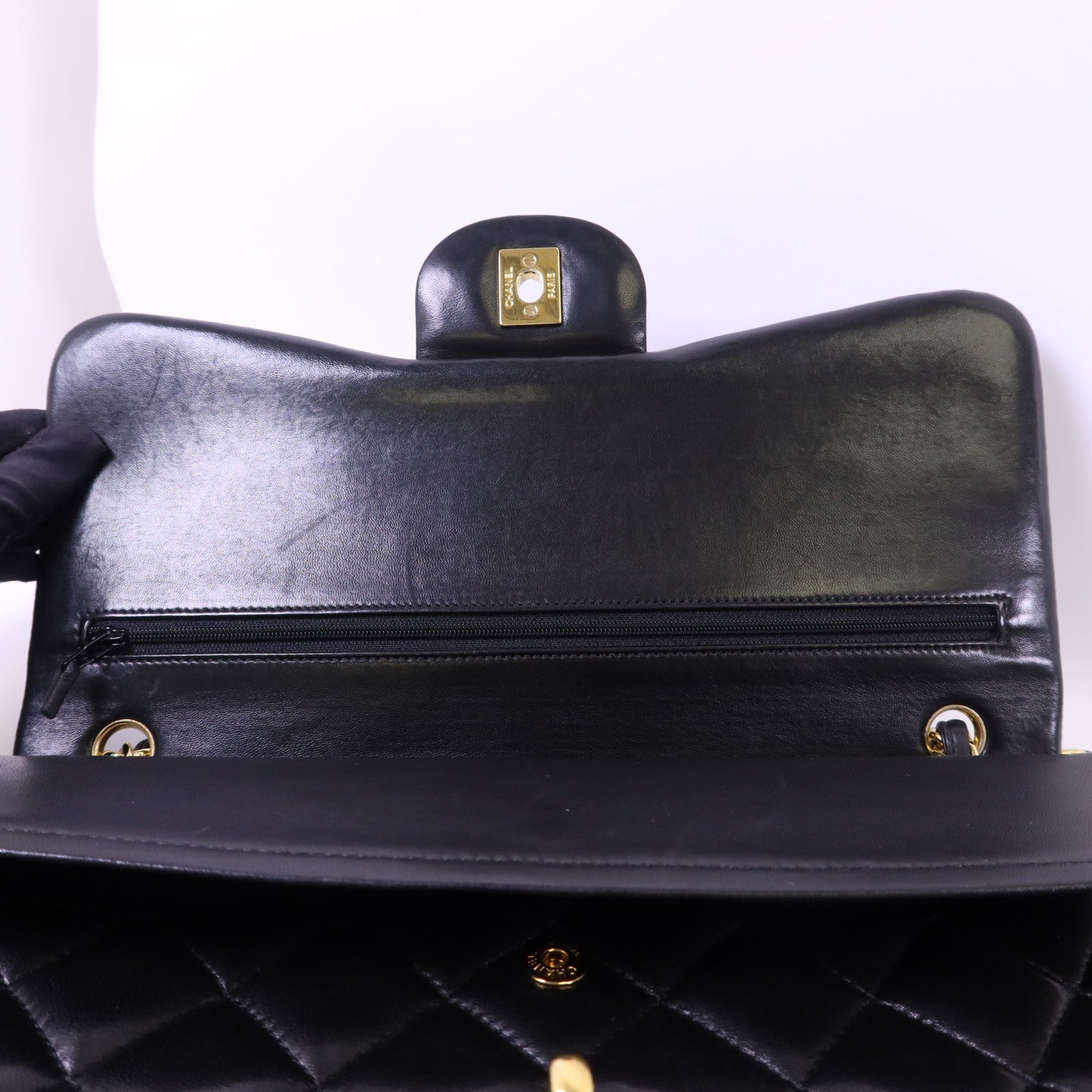 CHANEL 羊皮皮革Large Classic金扣鏈帶肩背袋