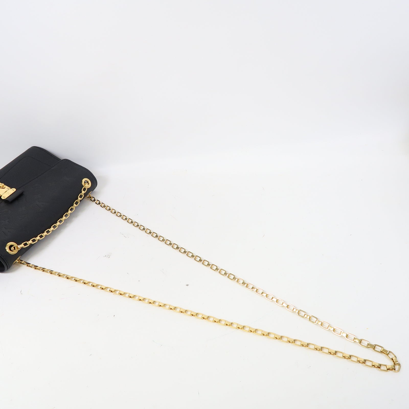 LOUIS VUITTON Monogram Empreinte Saint Germain PM金扣鏈帶肩背袋黒色