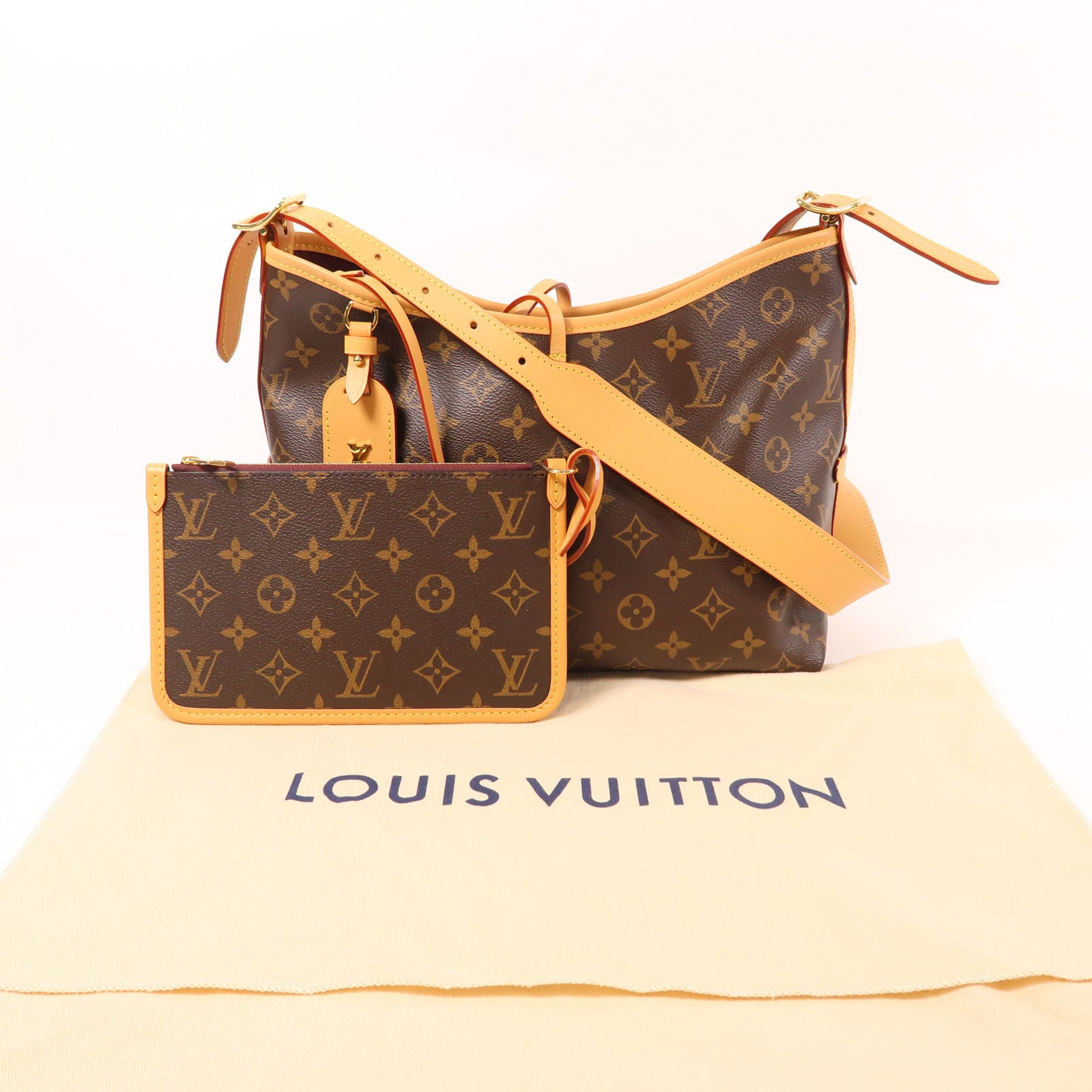 LOUIS VUITTON Monogram Carry All PM金扣肩背袋
