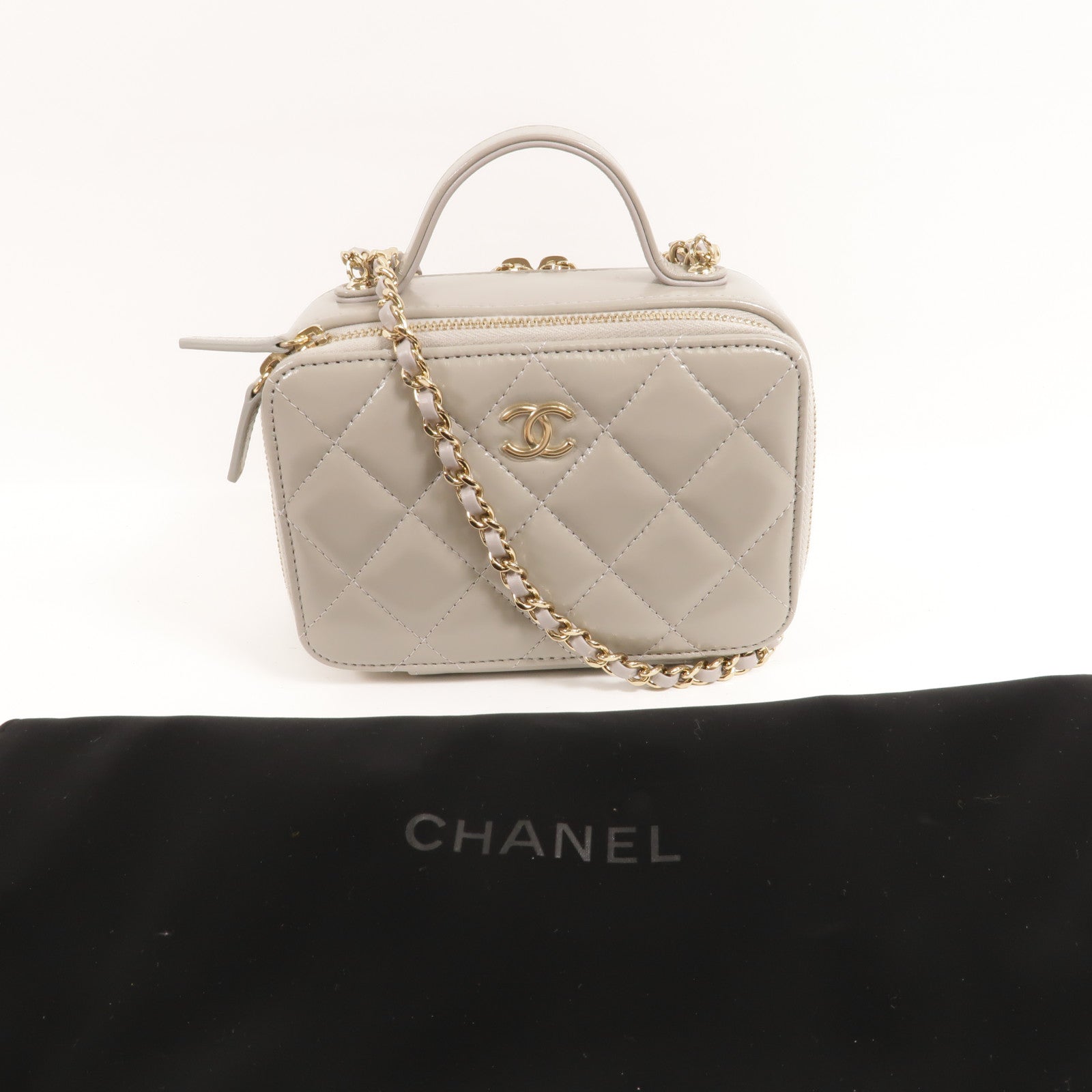 CHANEL 羊皮皮革Top Handle Vanity Case手挽肩背兩用袋
