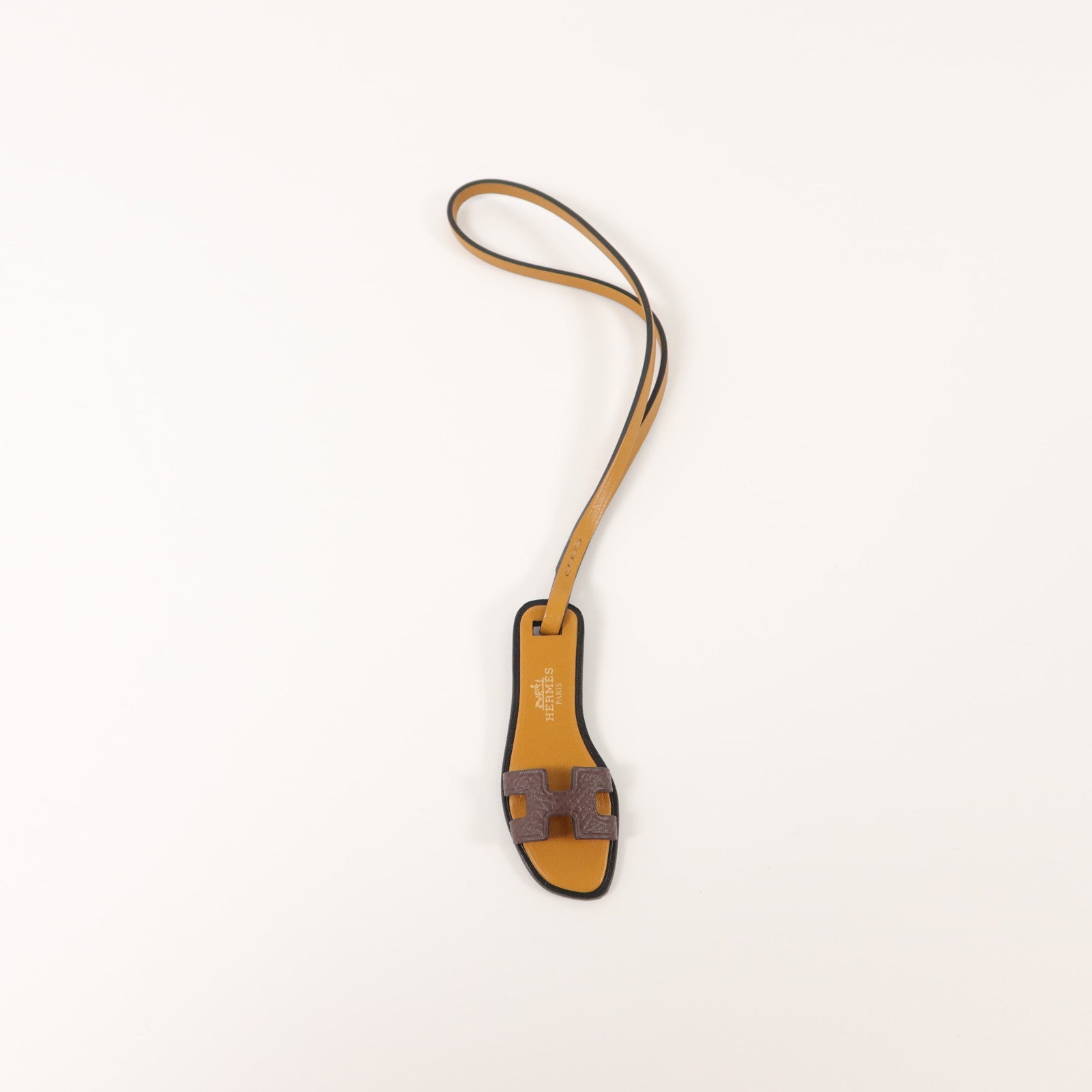HERMES Epsom皮革/Butler皮革Oran Charm掛飾Ebene