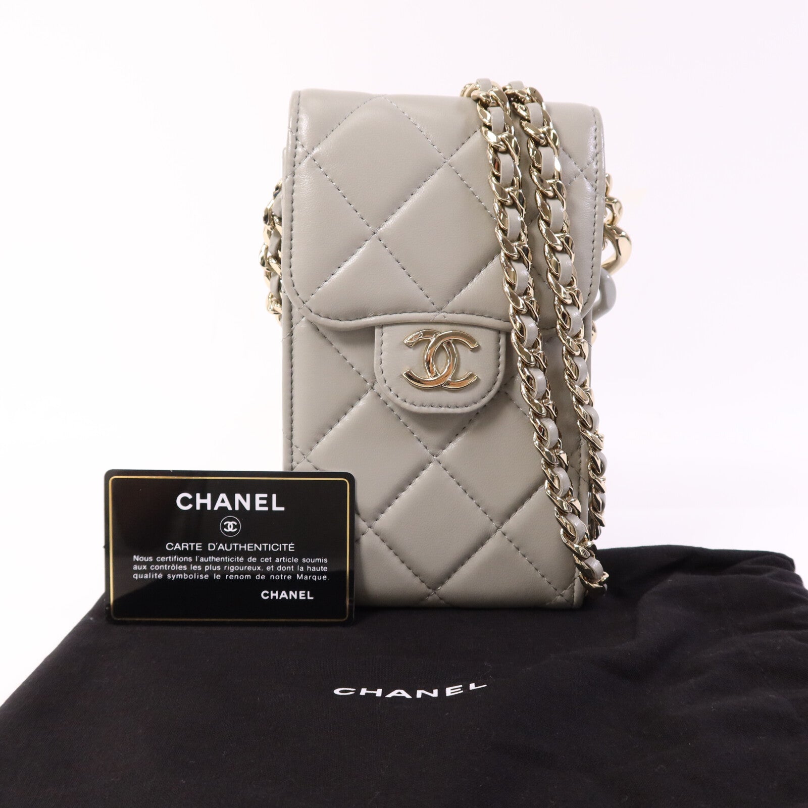 CHANEL 羊皮皮革Chain Shoulder Bag金扣鏈帶肩背袋