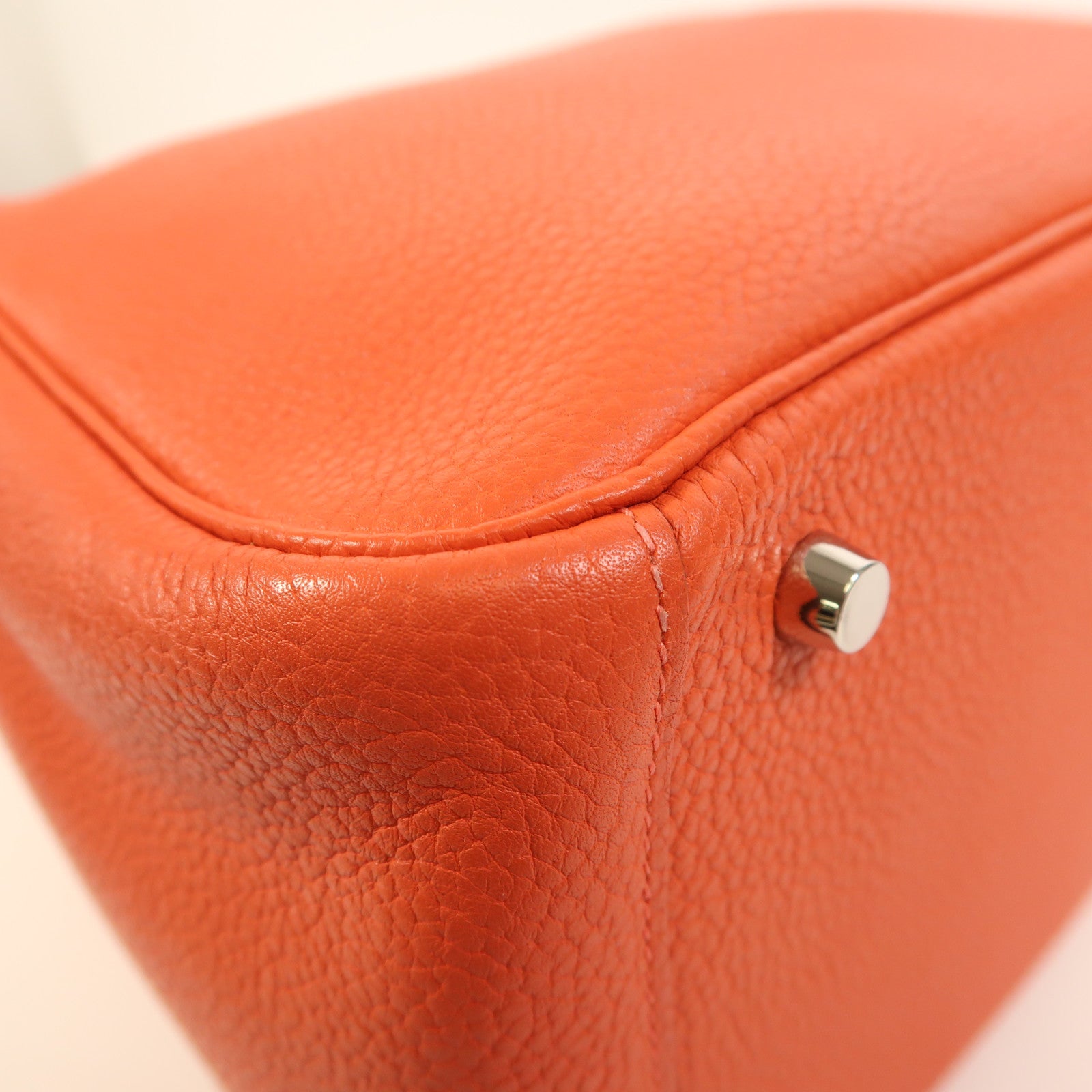 HERMES Clemence皮革Lindy 30銀扣手挽肩背兩用袋Rouge Pivoine