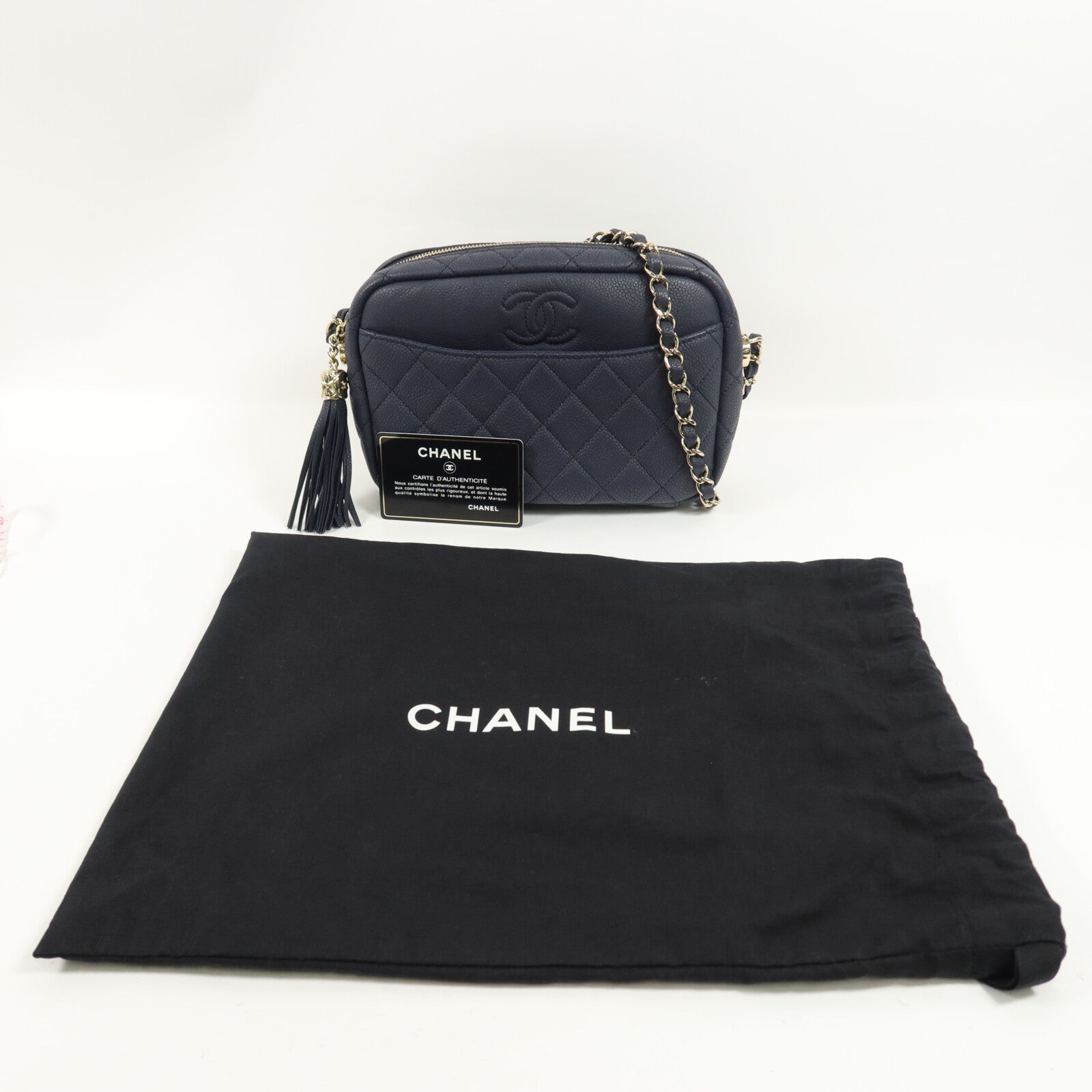 CHANEL 牛皮皮革Camera Bag鏈帶肩背袋