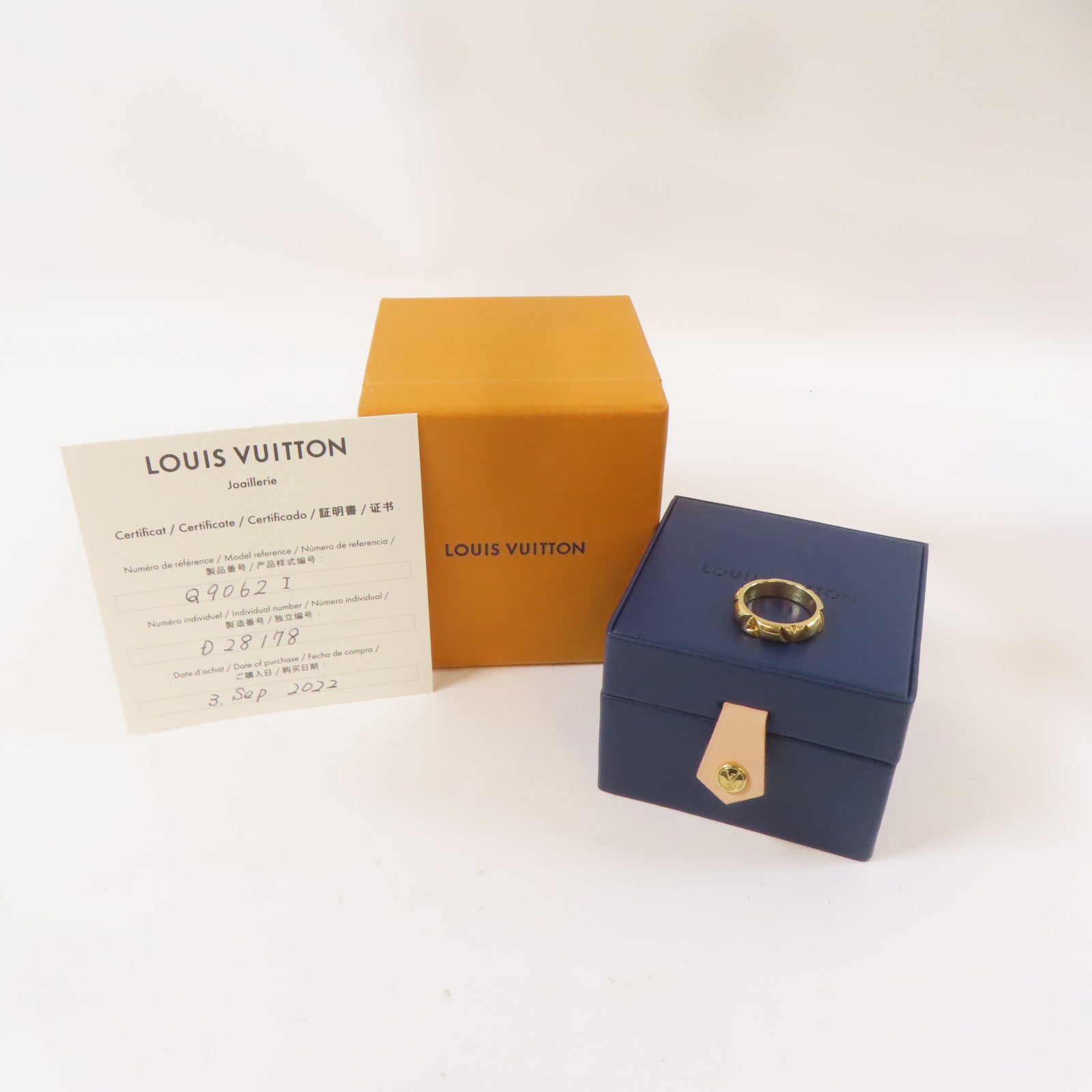 LOUIS VUITTON 18K黃金Gold Ring戒指LV#55/US#7