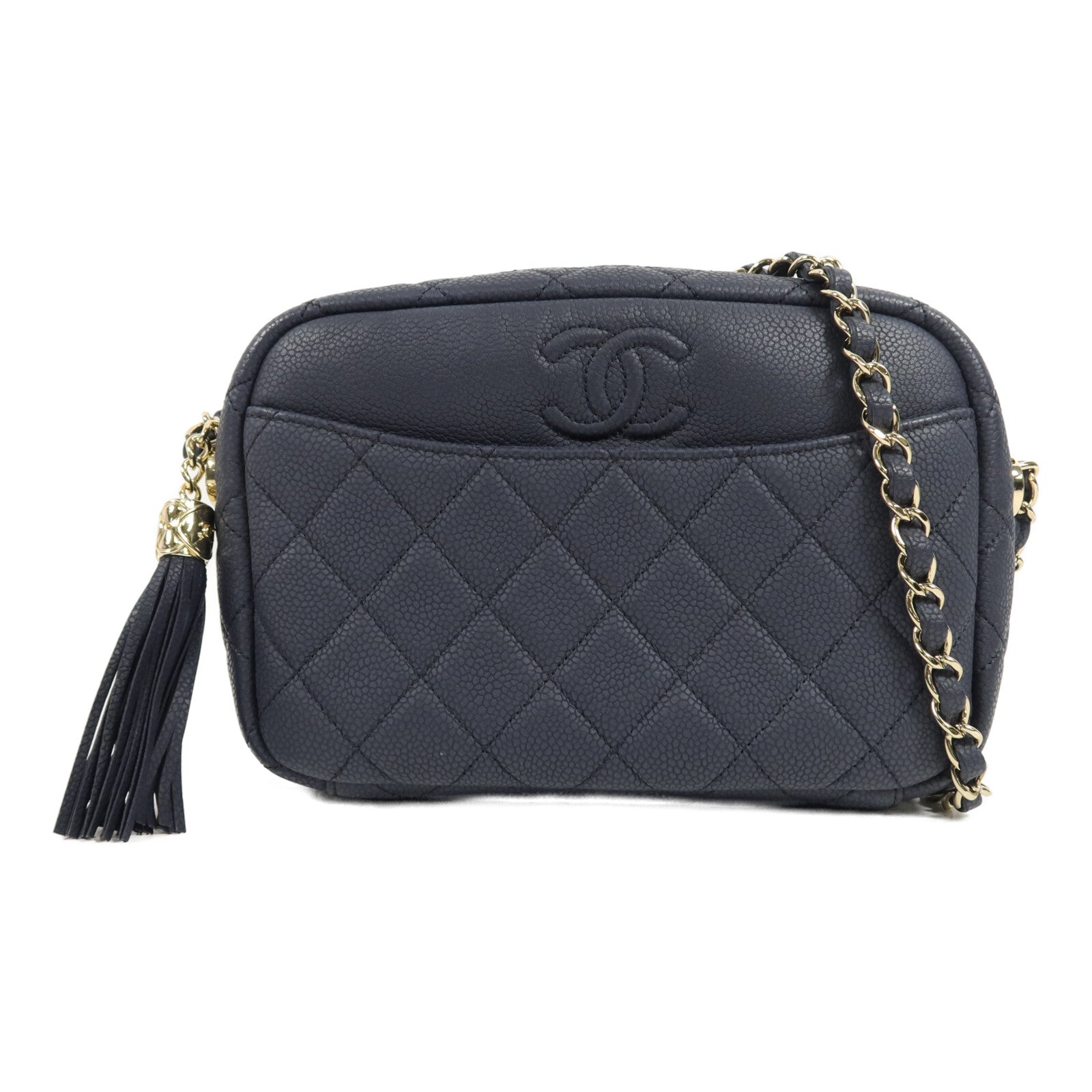 CHANEL 牛皮皮革Camera Bag鏈帶肩背袋