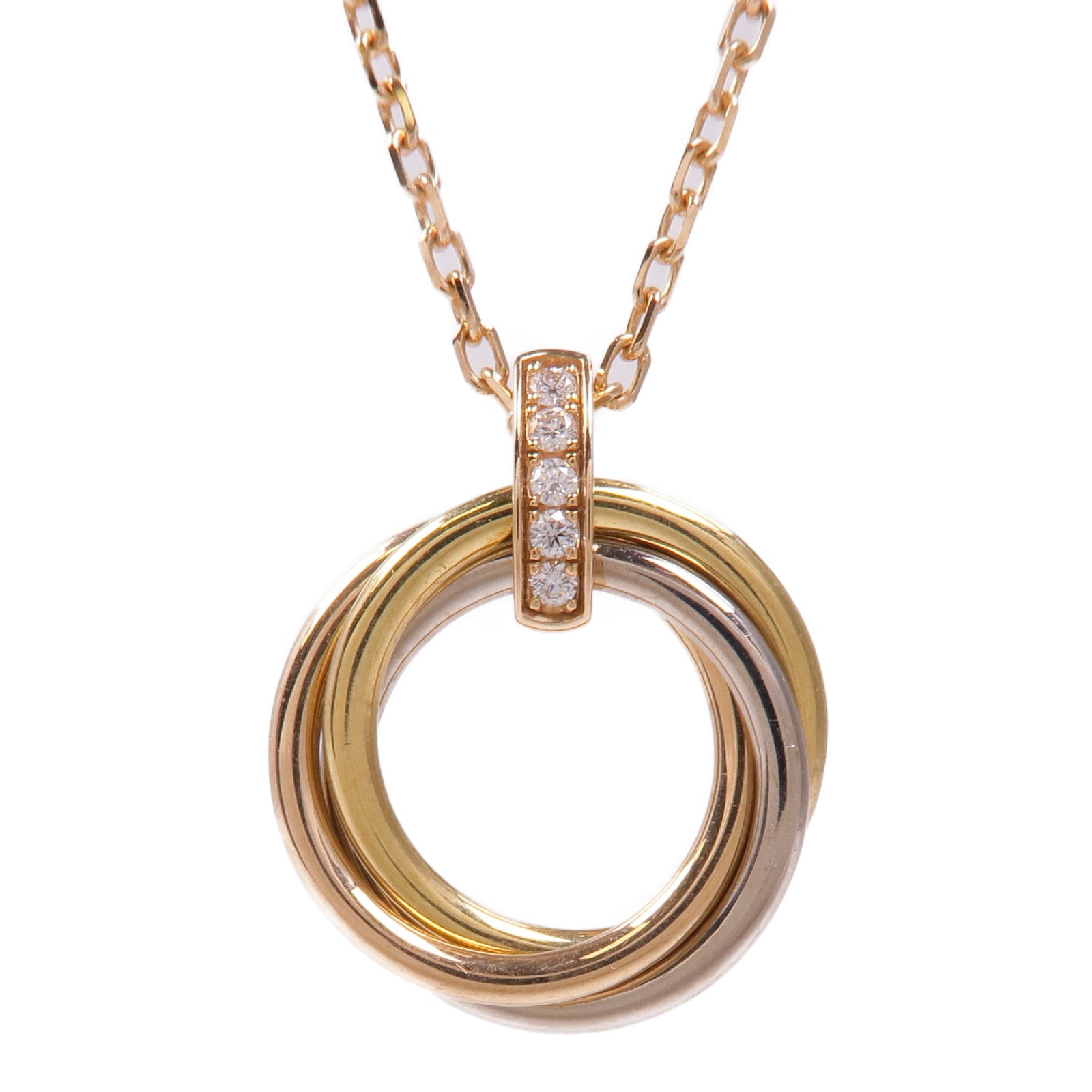 CARTIER 18K白金/玫瑰金/黃金Trinity Pandent項鍊