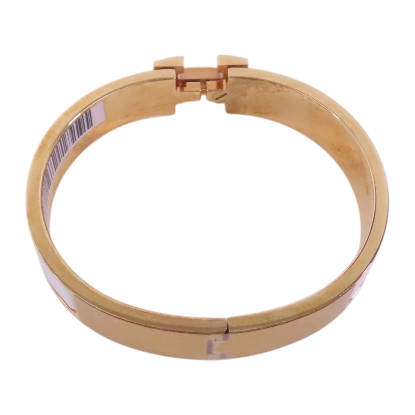 HERMES SHW Clic H Bracelet Bangle Metal Enamel White