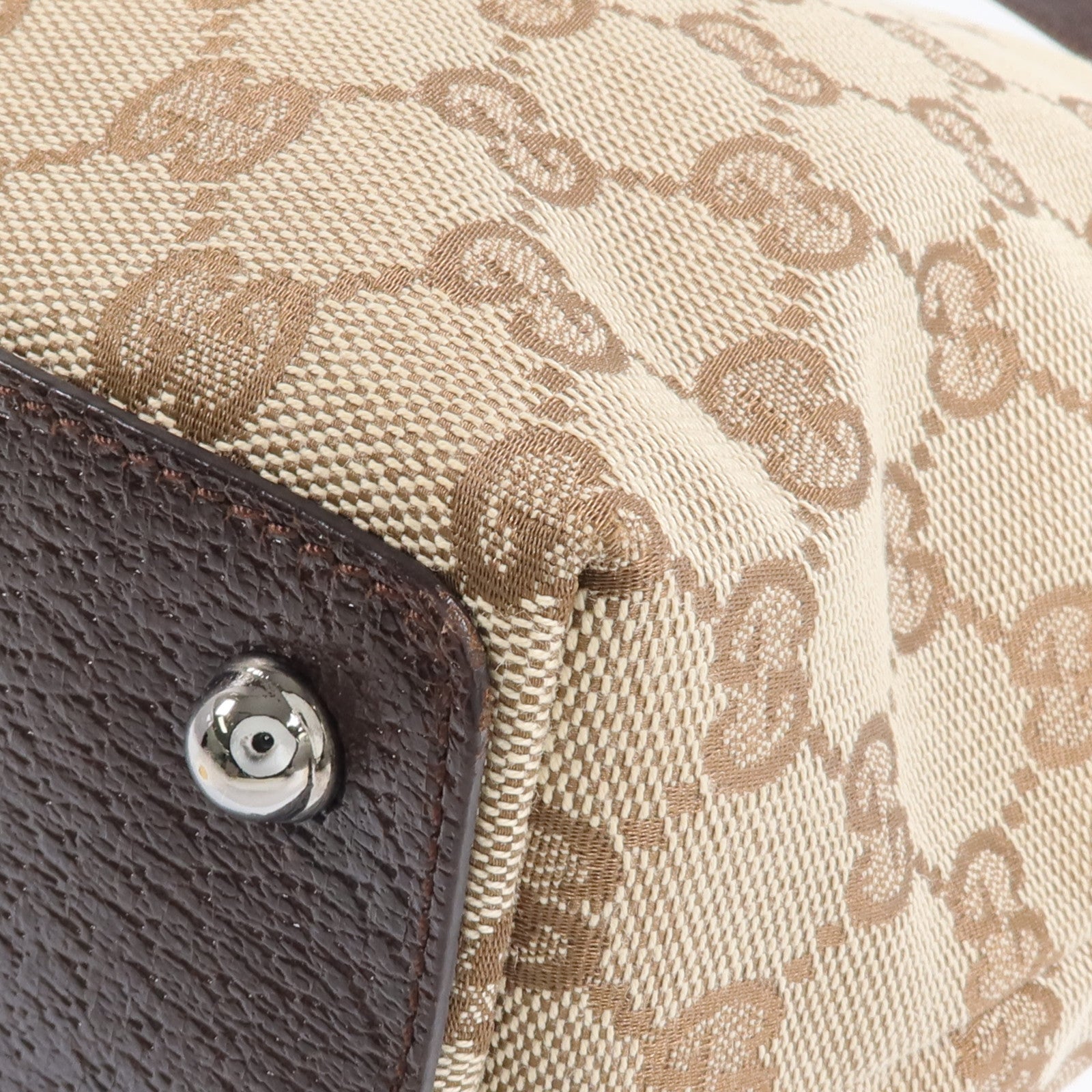 GUCCI 帆布Shoulder Tote銀扣肩背袋/手挽袋