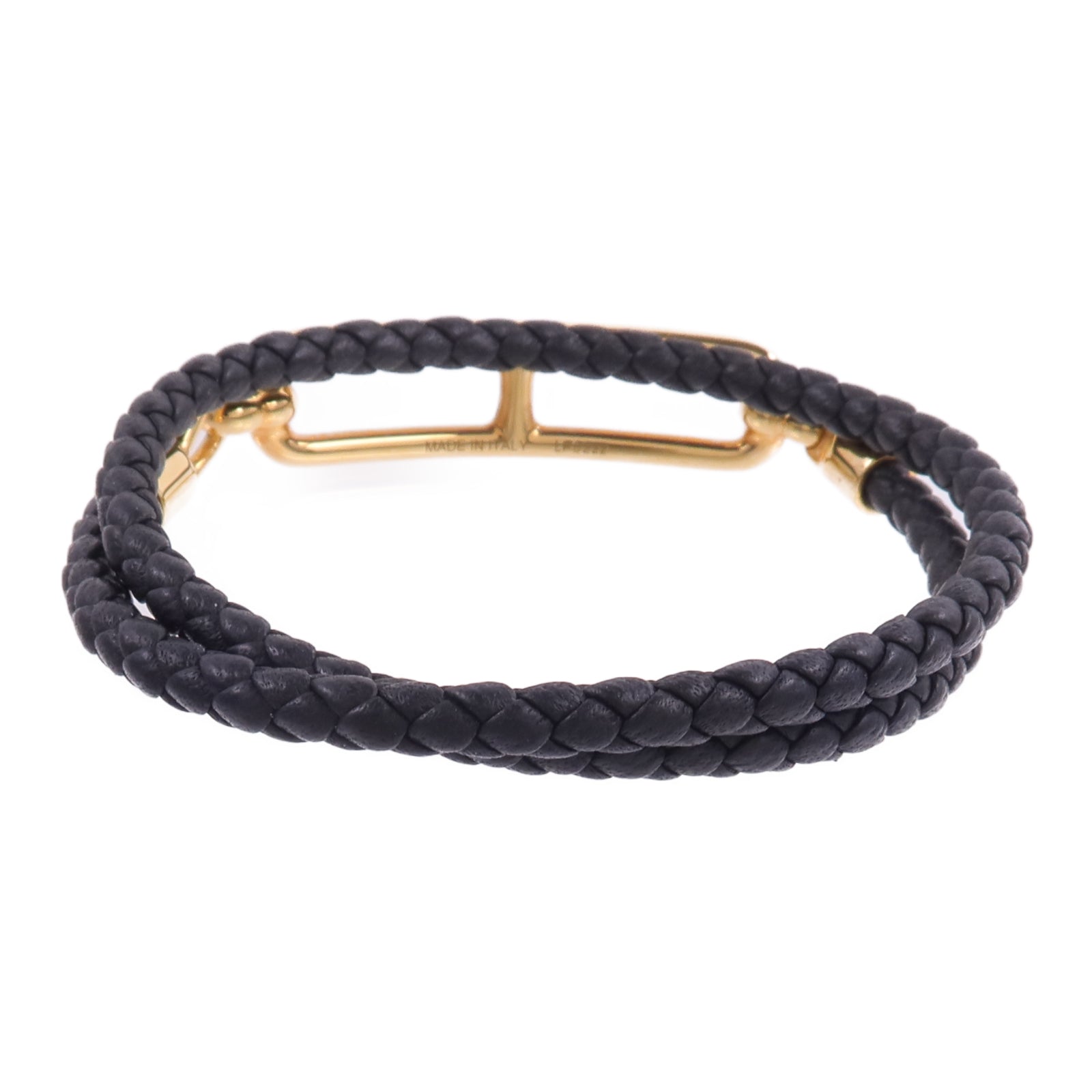 HERMES Swift皮革Roulis Double Tour Bracelet手帶Noir