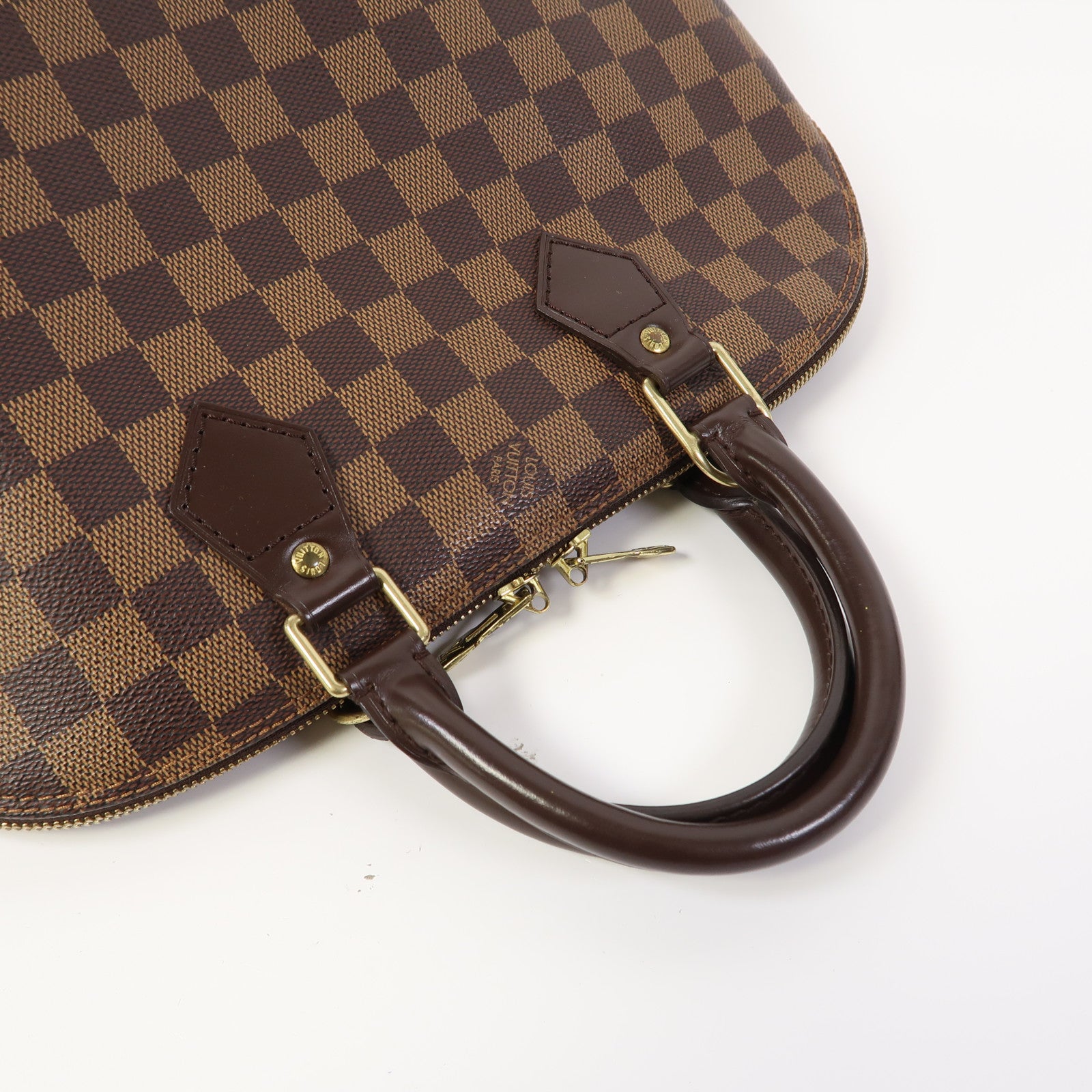 LOUIS VUITTON 【激減優惠】Damier Alma PM金扣手挽袋啡色