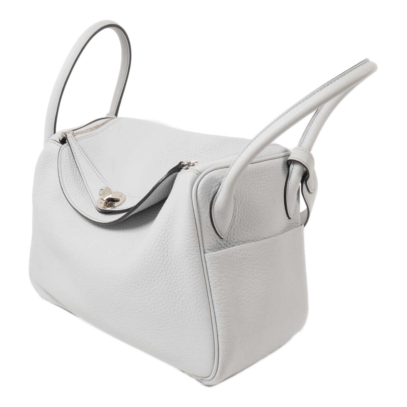HERMES Clemence皮革Lindy 26手挽肩背兩用袋Bleu Brume