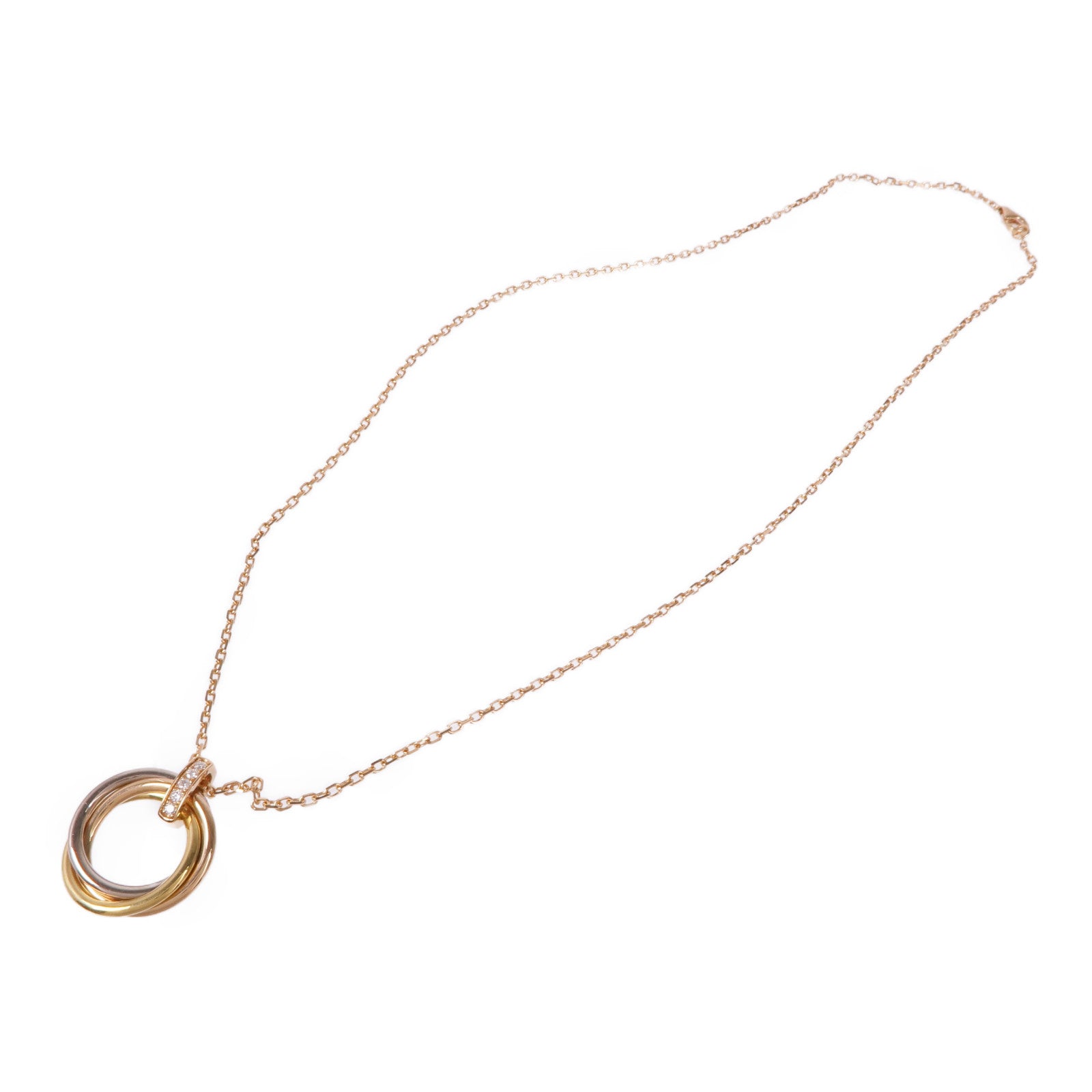CARTIER 18K白金/玫瑰金/黃金Trinity Pandent項鍊