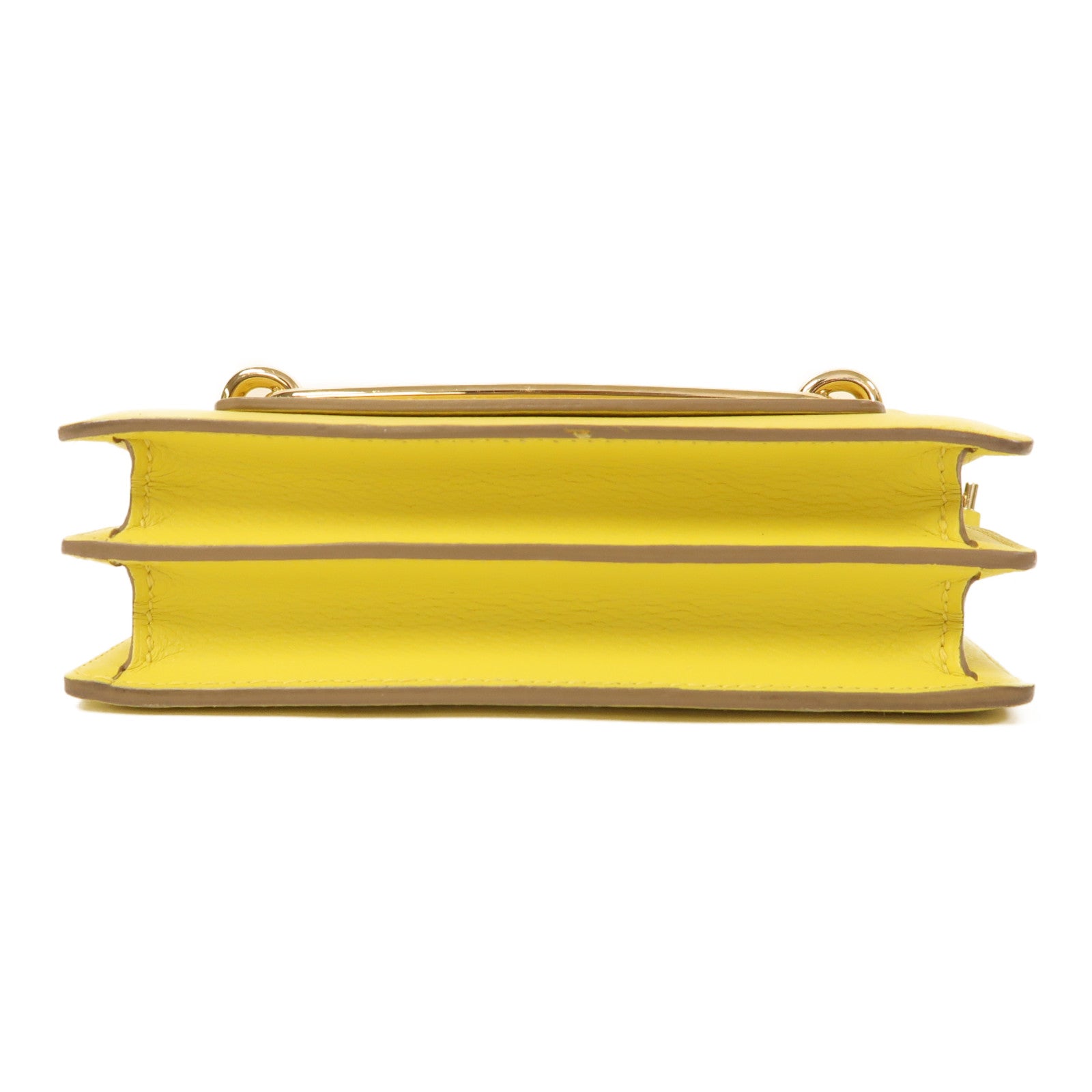 HERMES Evercolor皮革Roulis Mini金扣肩背袋Lime