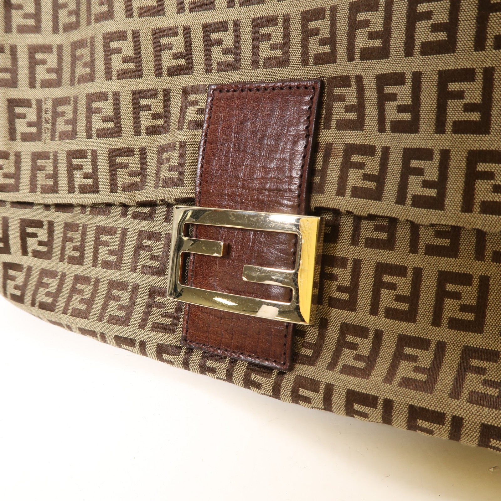 FENDI 帆布Shoulder Bag金扣肩背袋