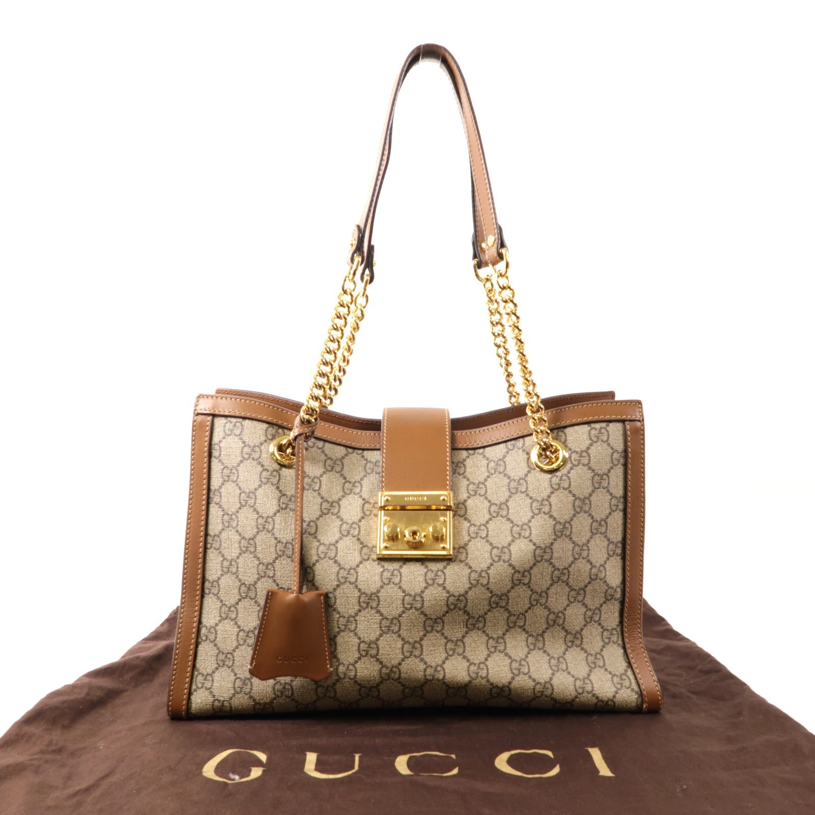 GUCCI 塗層帆布Padlock金扣肩背袋